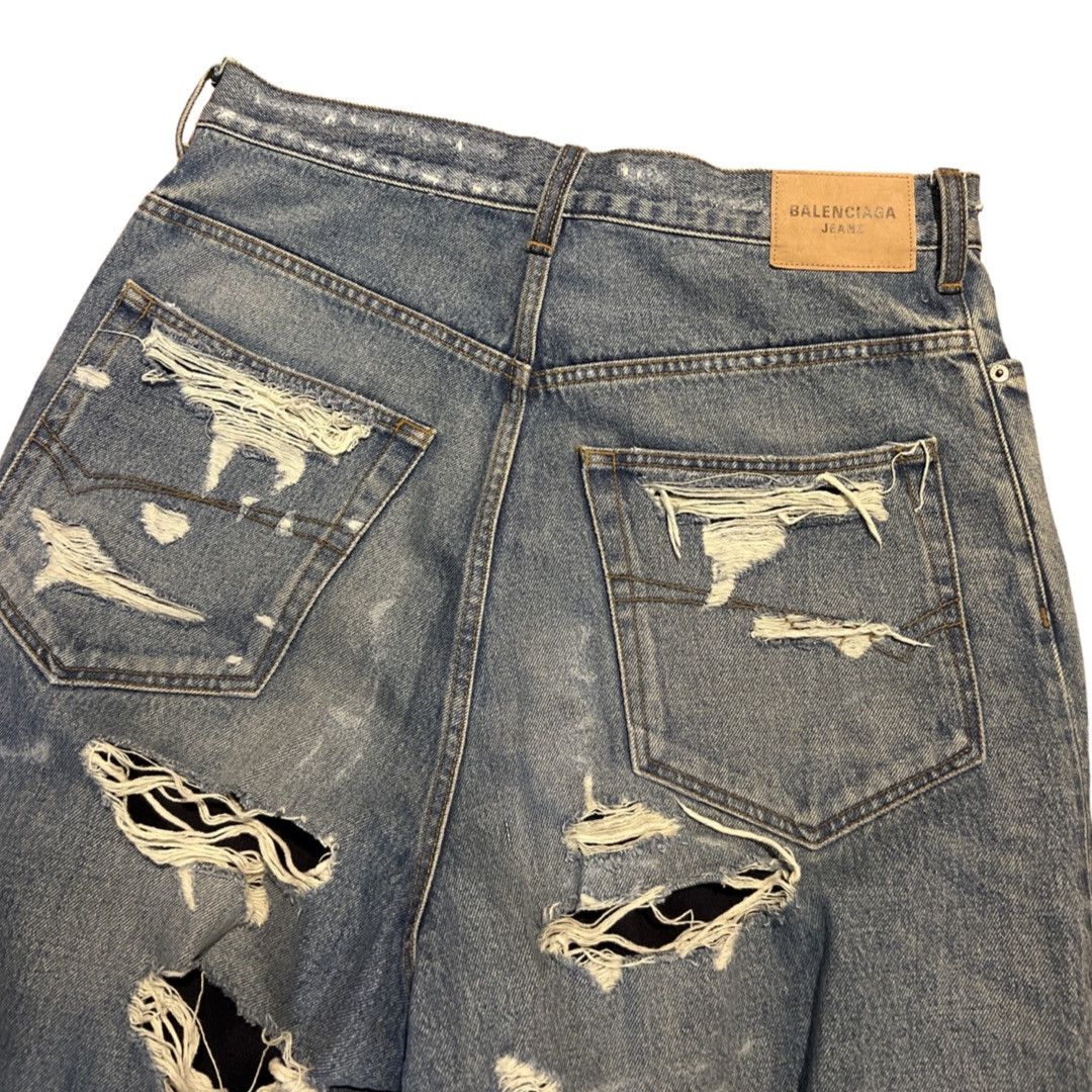 Balenciaga BALENCIAGA FW21 DISTRESSED DENIM Size US 34 / EU 50 - 10 Thumbnail