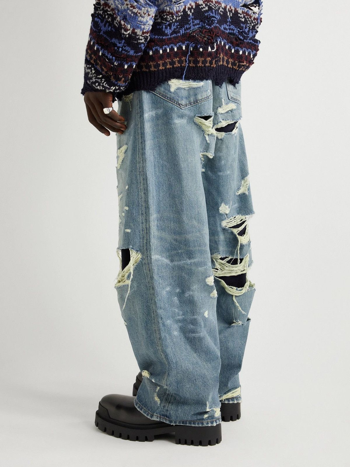 Balenciaga BALENCIAGA FW21 DISTRESSED DENIM Size US 34 / EU 50 - 6 Thumbnail