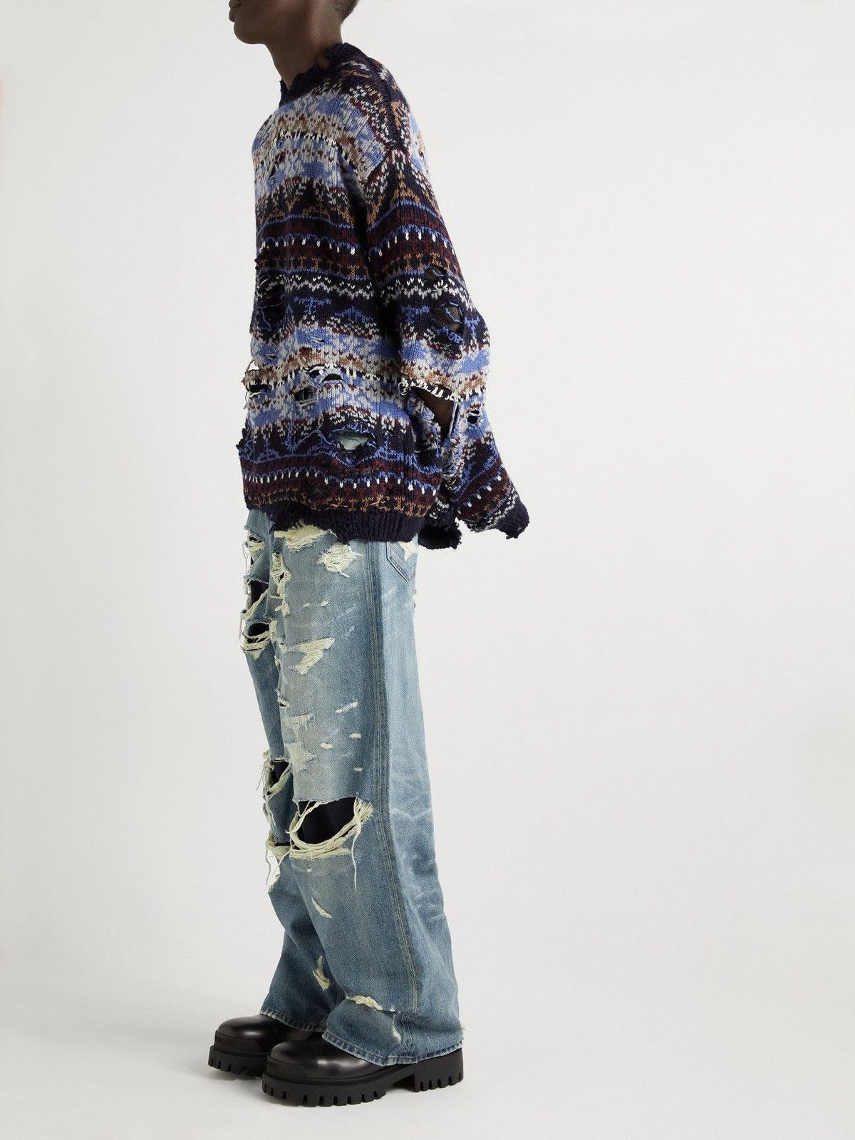 Balenciaga BALENCIAGA FW21 DISTRESSED DENIM Size US 34 / EU 50 - 5 Thumbnail