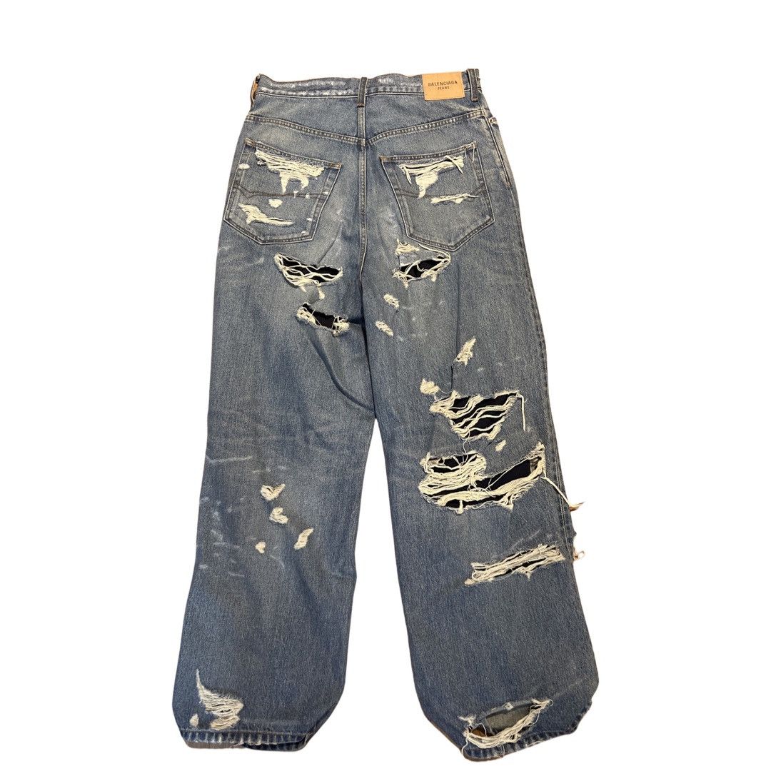 Balenciaga BALENCIAGA FW21 DISTRESSED DENIM Size US 34 / EU 50 - 9 Thumbnail