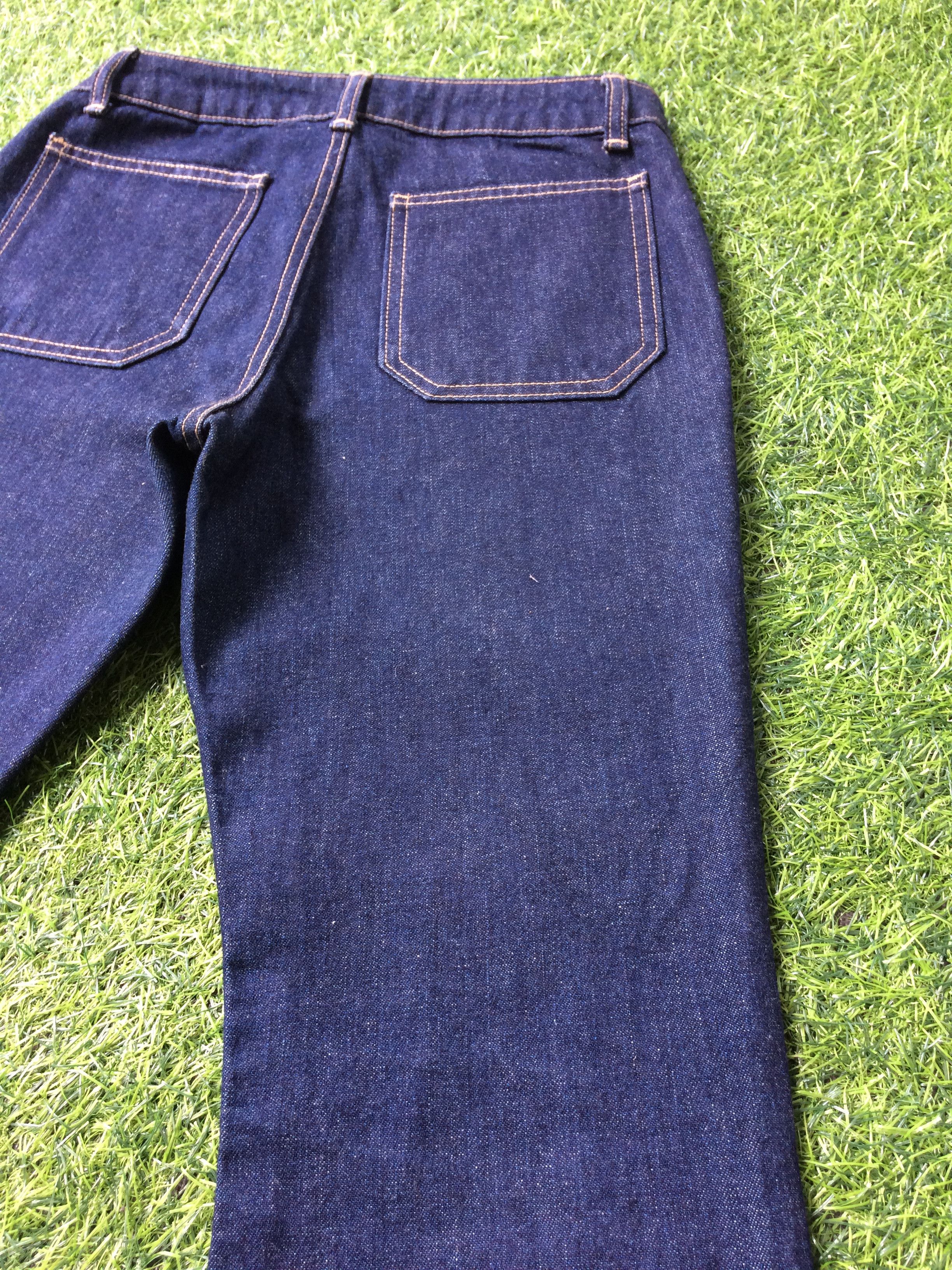 Japanese Brand Super Flare Japan Sailor Dark Blue Denim Jeans #B-528 Size 25" / US 0 / IT 36 - 6 Thumbnail