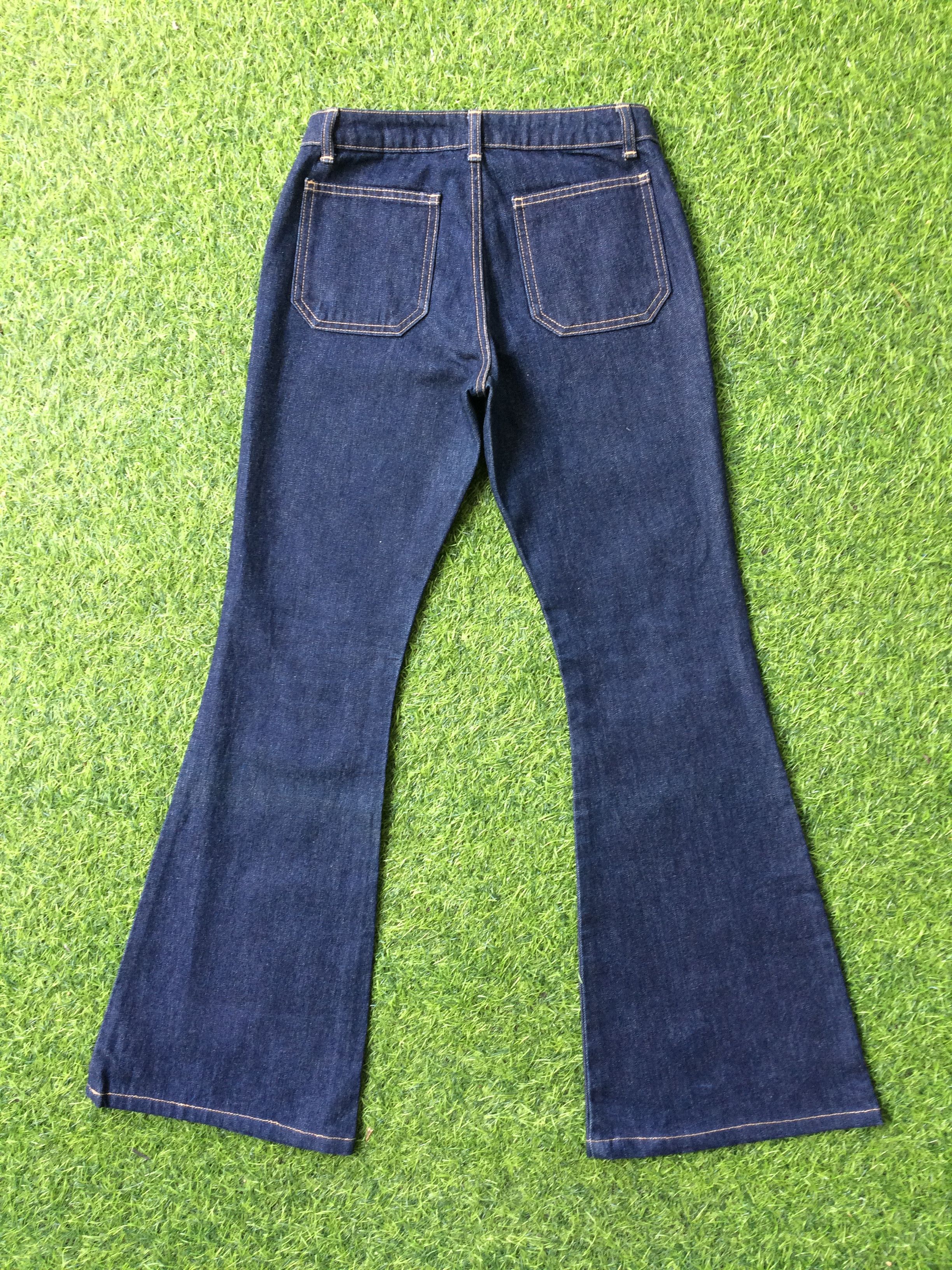 Japanese Brand Super Flare Japan Sailor Dark Blue Denim Jeans #B-528 Size 25" / US 0 / IT 36 - 2 Thumbnail