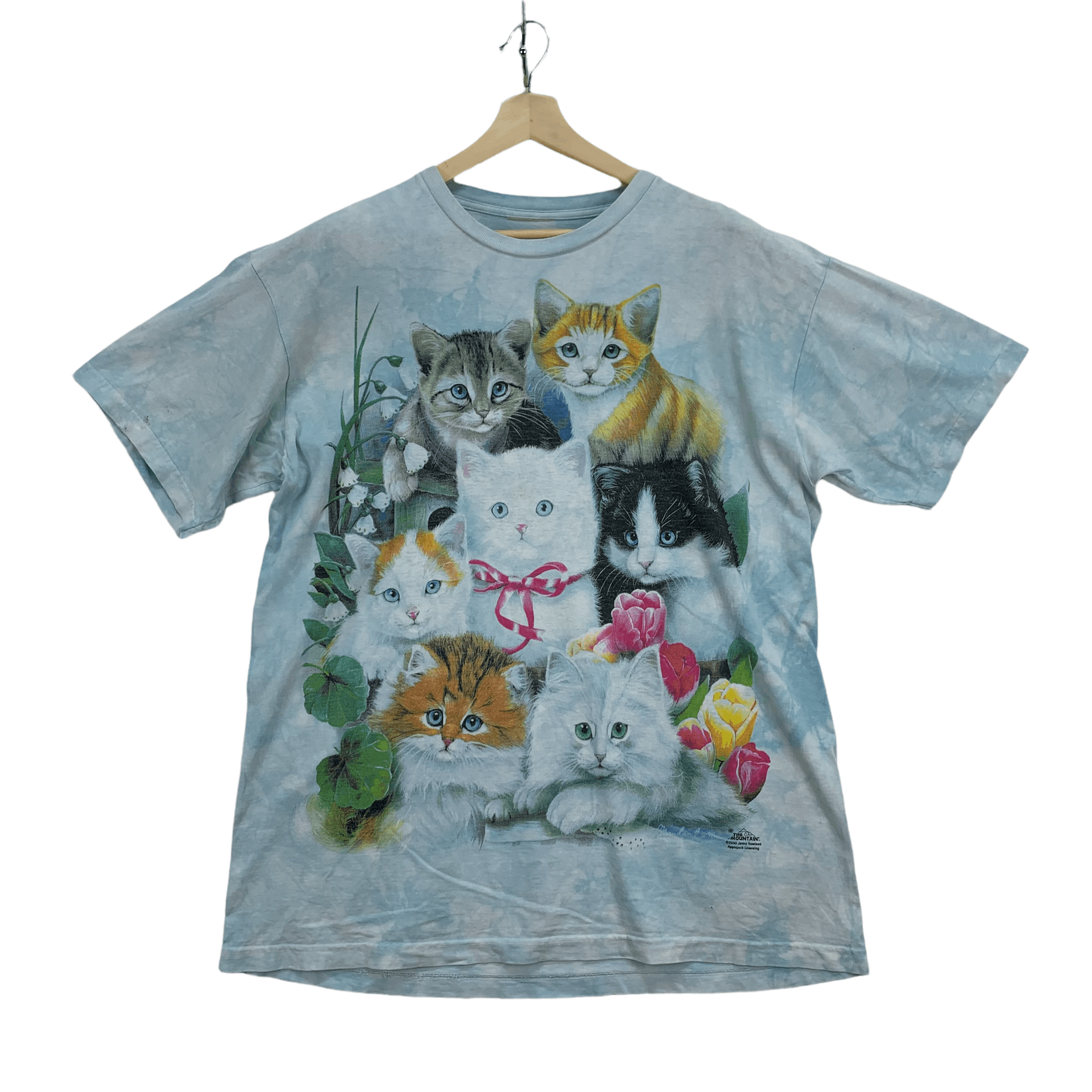 image of Animal Tee x The Mountain Vintage Y2K The Mountain Cats Tie Dye T Shirts 3820-132 in Tie Dye Sky Bl