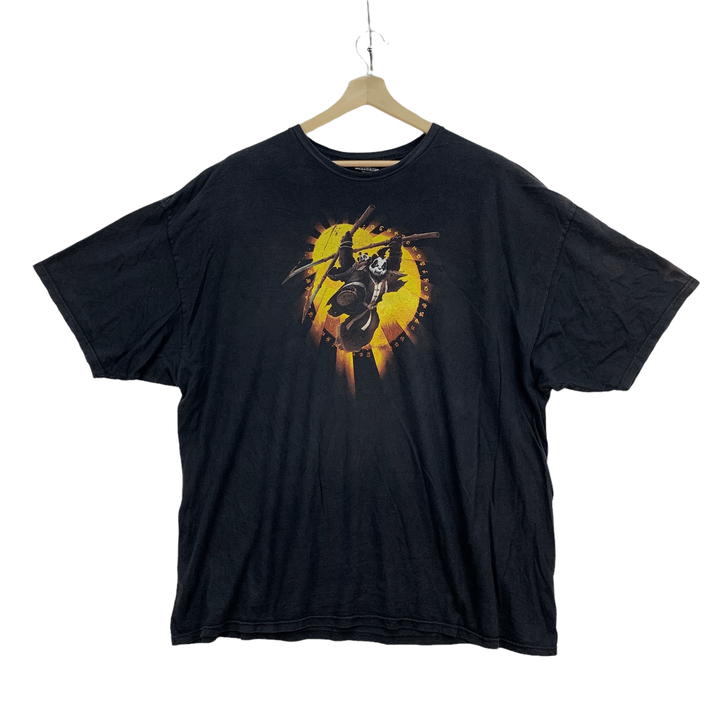 image of The Game x Vintage Warcraft Design By Jinx Printed Tee Big Size 3 XL 3807-132 in Black, Men's