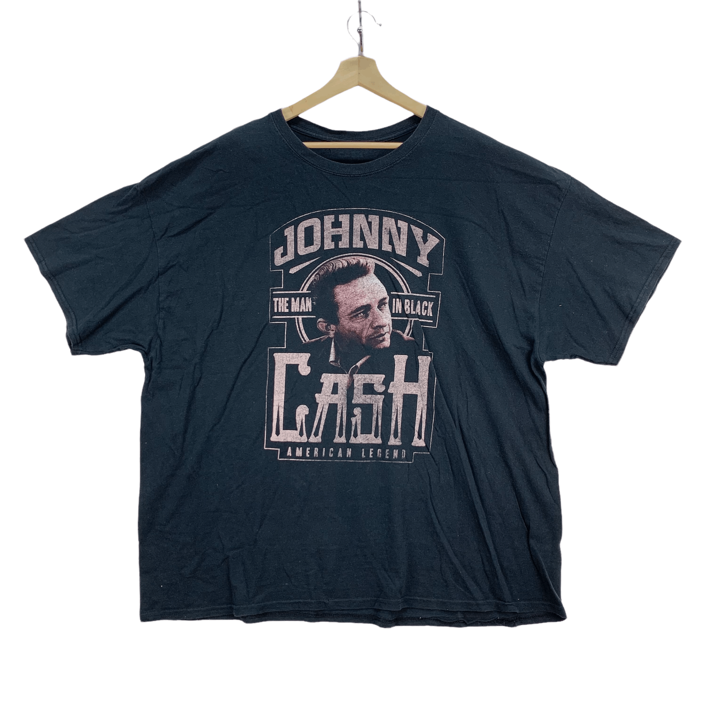 image of American Classics x Band Tees Johnny Cash Printed Tee Big Size 3796-132 in Black, Men's