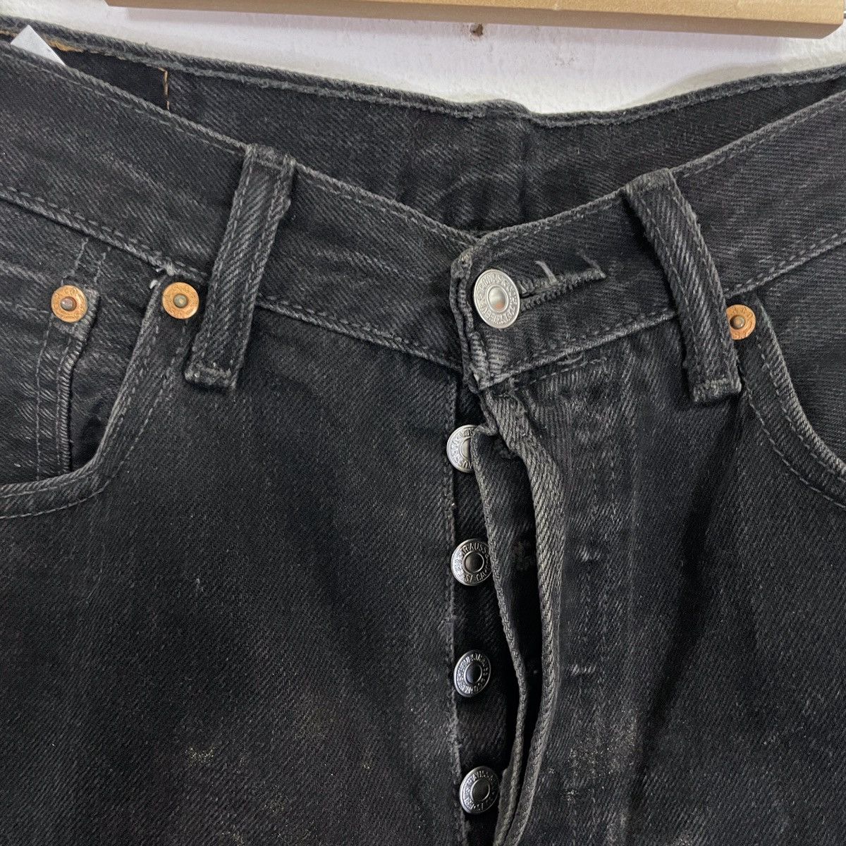 Levi's Vintage Levis 501 All Black Denim Jeans Size US 32 / EU 48 - 5 Thumbnail