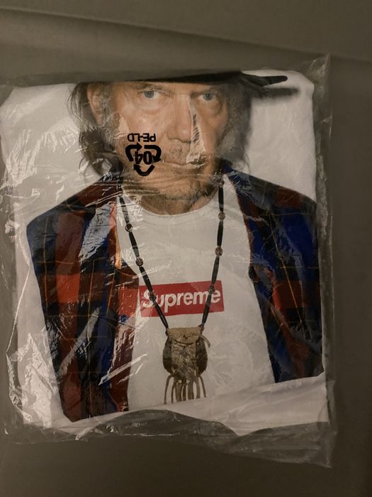 Supreme neil young tee hot sale white