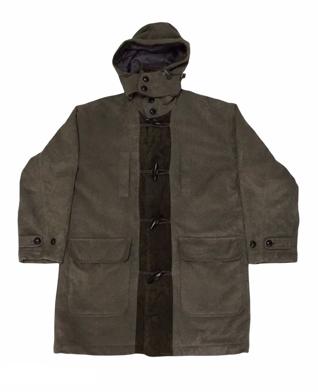 image of Vintage VTG Crocodile Duffle Style Jacket Hooded, Men's (Size Medium)