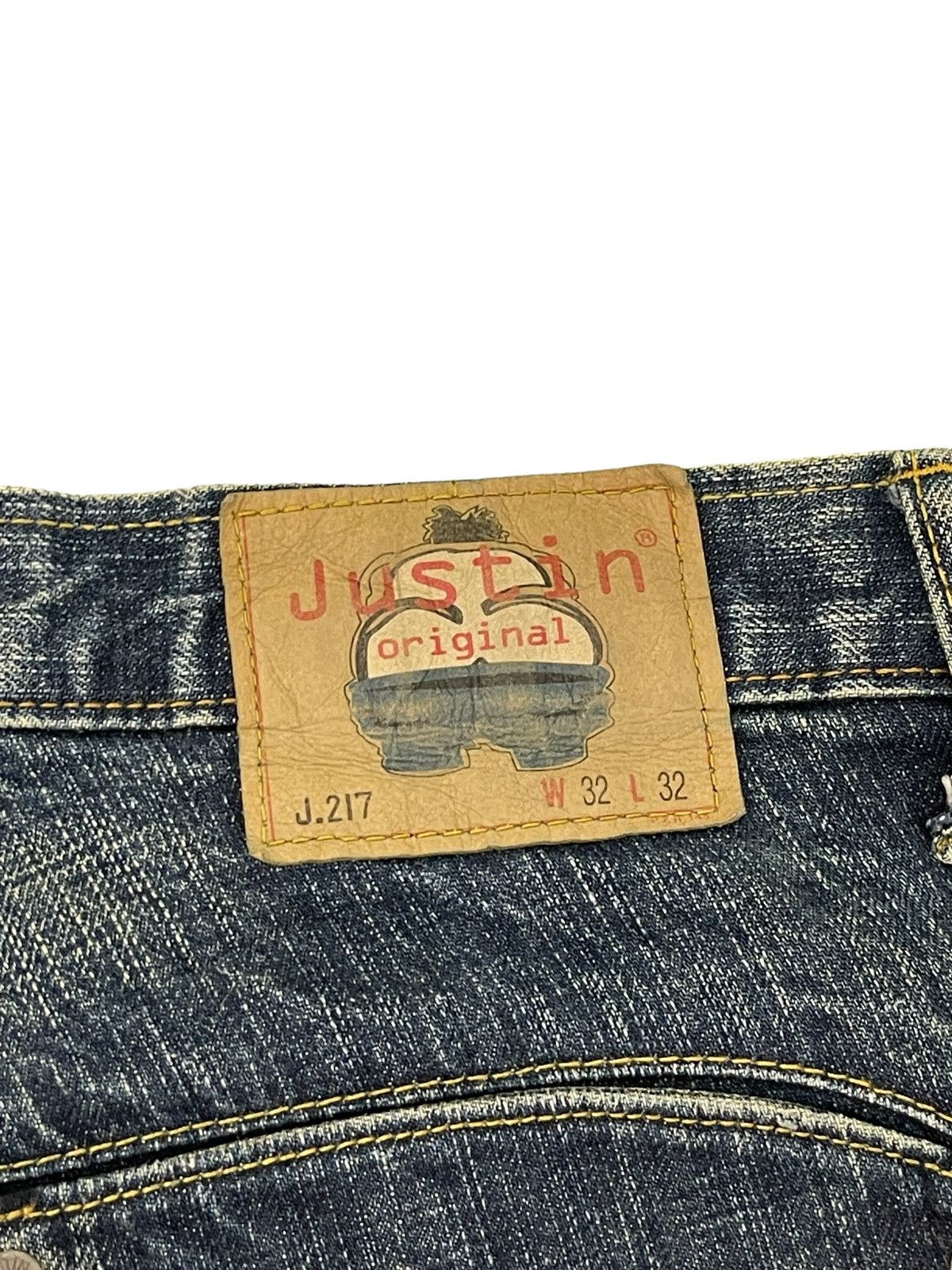Japanese Brand Flare Jeans Justin OG Denim Distressed Boot Cut 1🟦8 Size US 33 - 21 Thumbnail