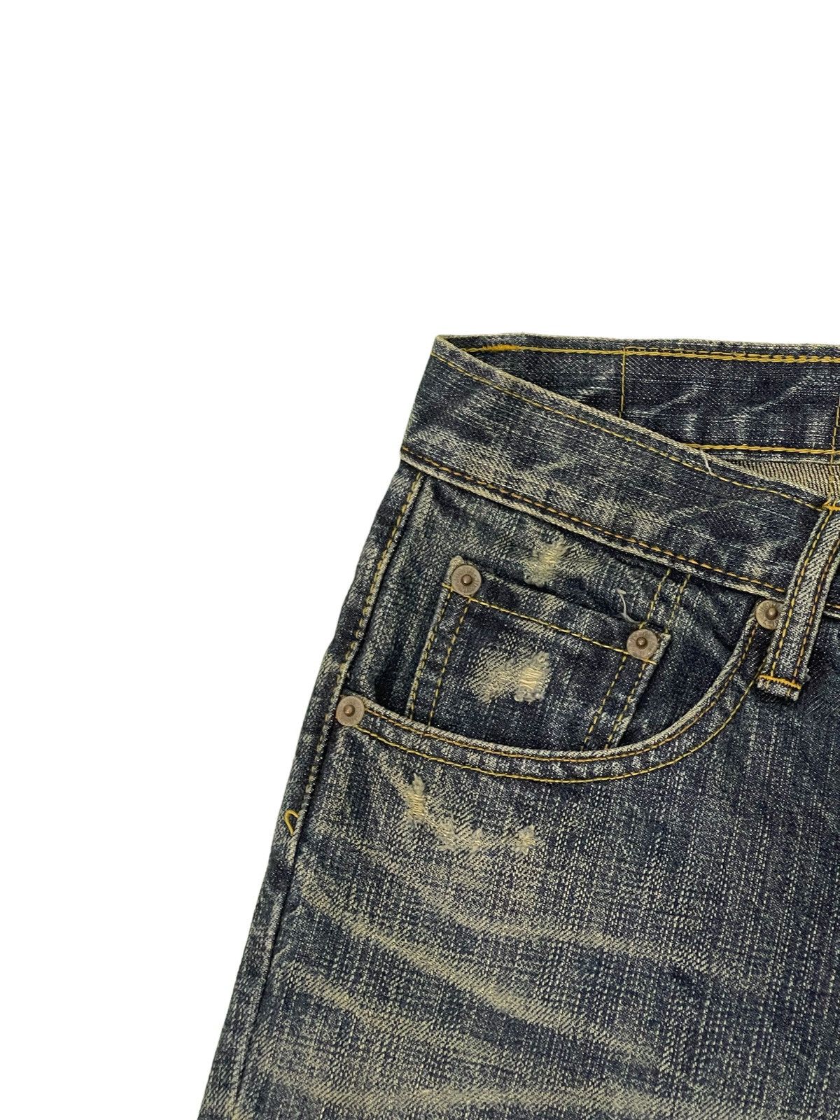 Japanese Brand Flare Jeans Justin OG Denim Distressed Boot Cut 1🟦8 Size US 33 - 10 Thumbnail