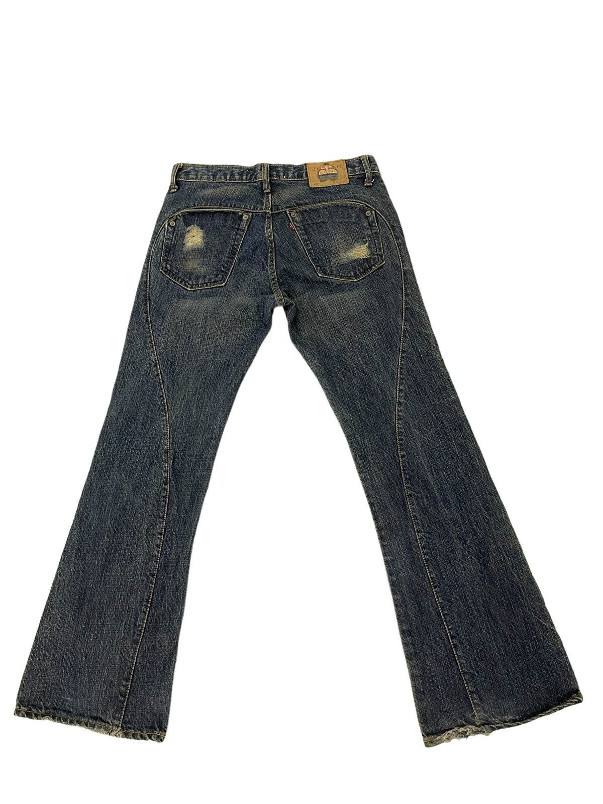 Japanese Brand Flare Jeans Justin OG Denim Distressed Boot Cut 1🟦8 Size US 33 - 13 Thumbnail