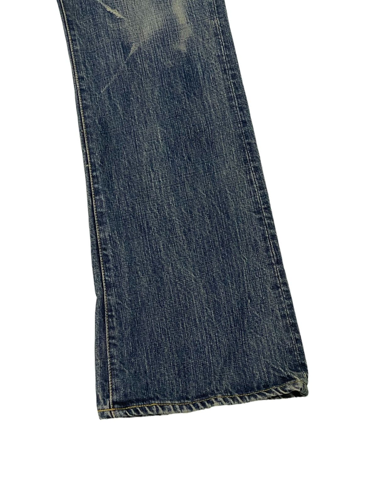 Japanese Brand Flare Jeans Justin OG Denim Distressed Boot Cut 1🟦8 Size US 33 - 4 Thumbnail