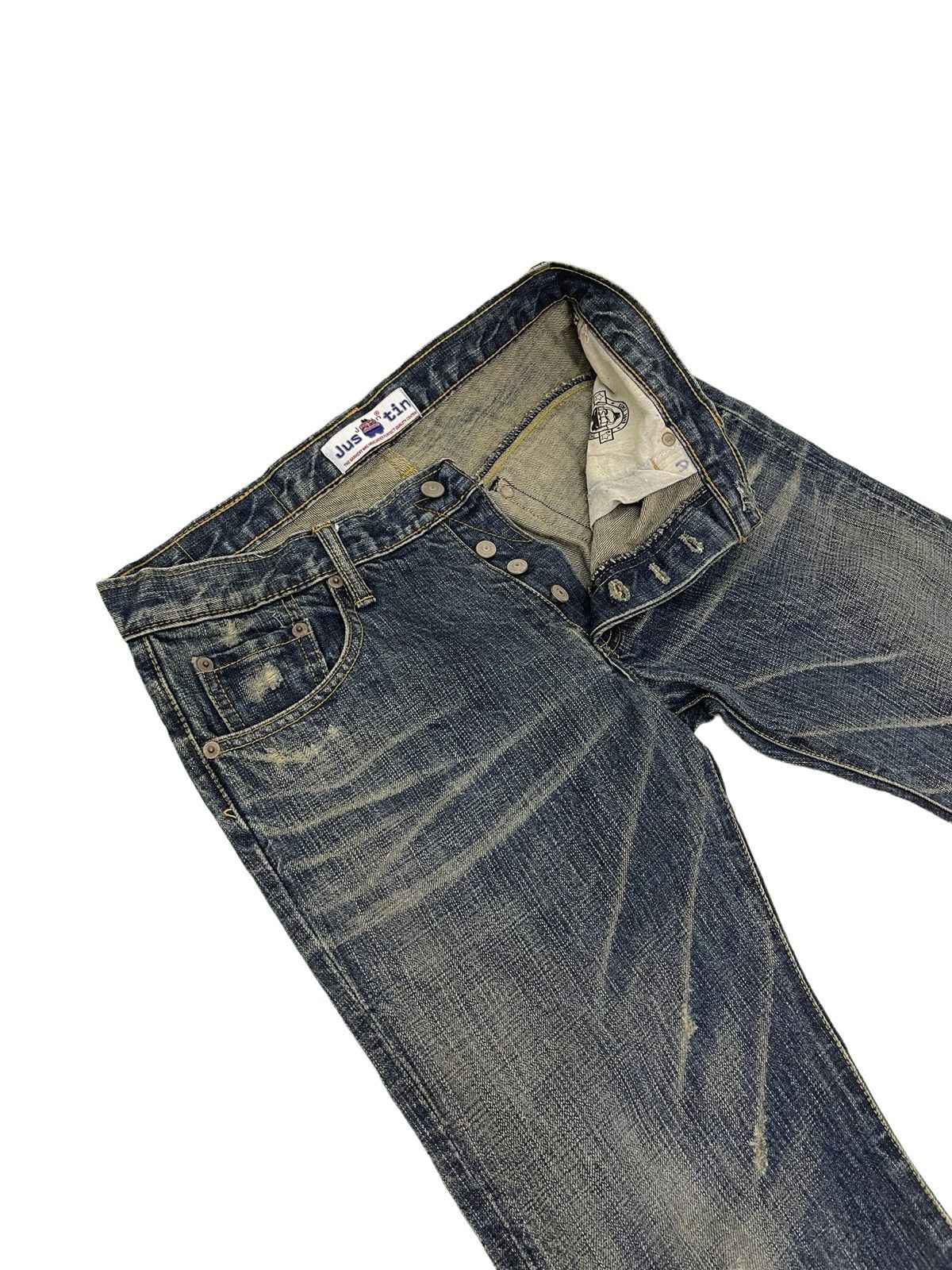Japanese Brand Flare Jeans Justin OG Denim Distressed Boot Cut 1🟦8 Size US 33 - 12 Thumbnail