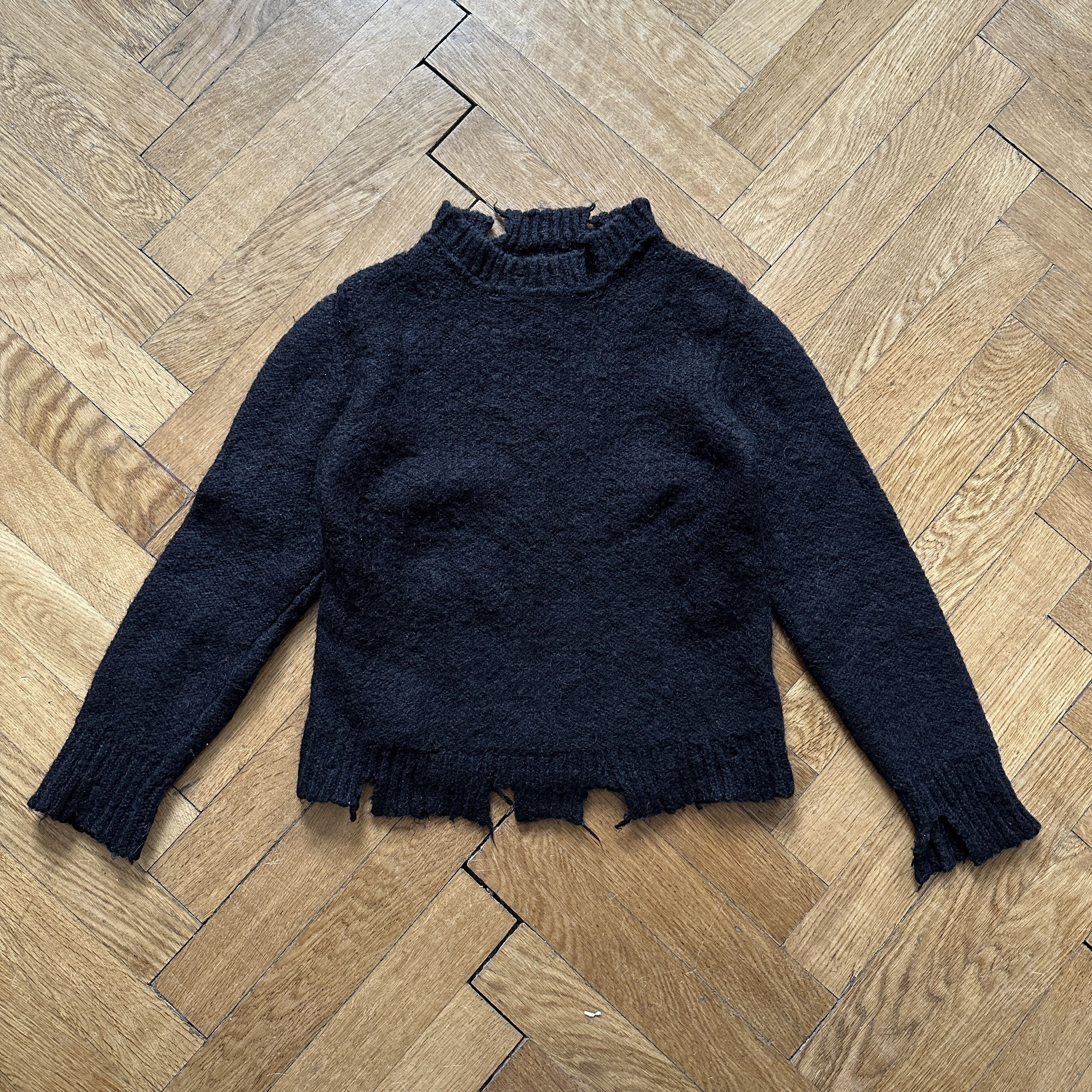 image of Maison Margiela Aw00 Distressed Knit in Black, Women's (Size Medium)