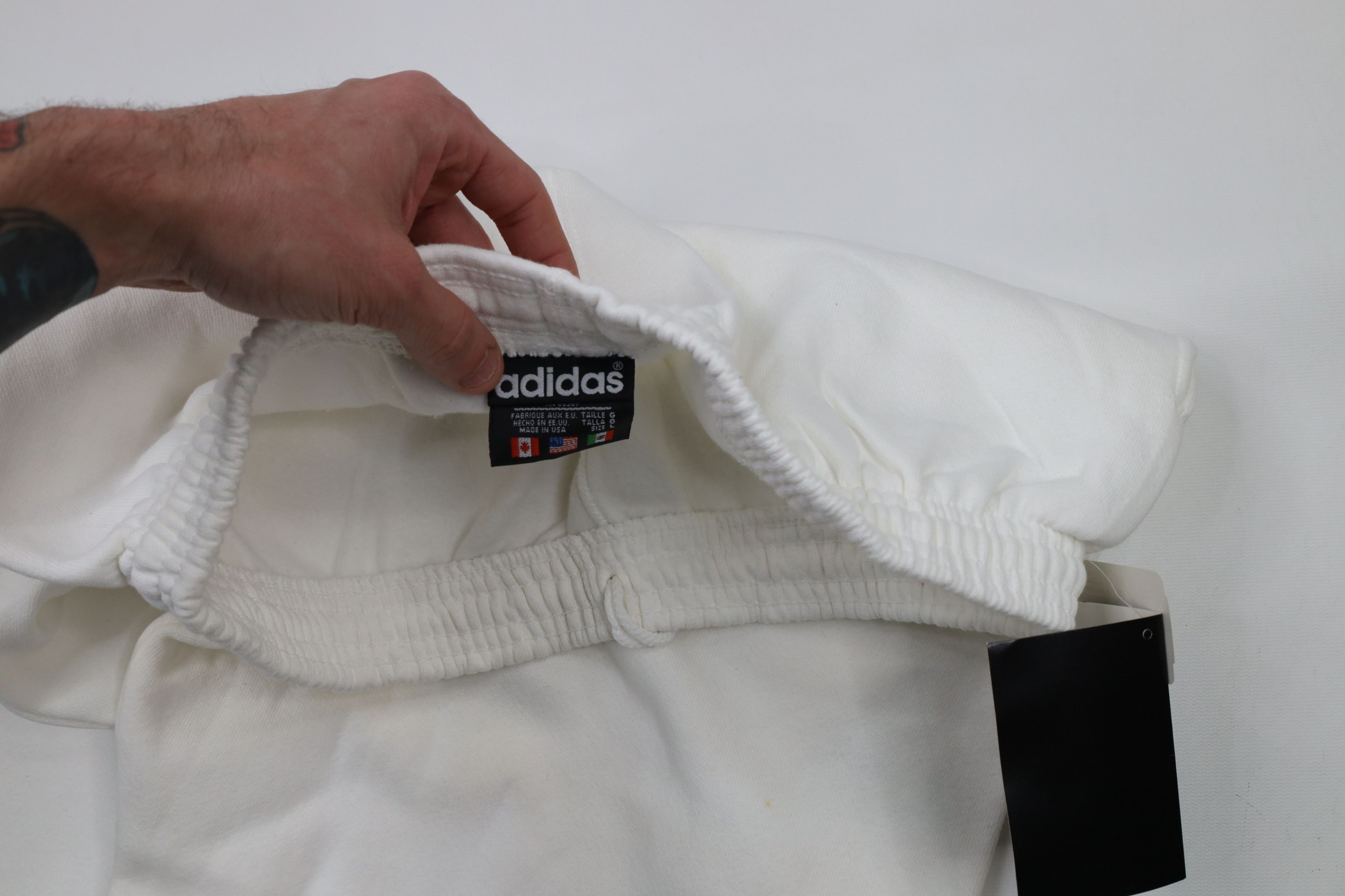Vintage NOS Vintage 90s Adidas Heavyweight Sweatpants Joggers White Size US 36 / EU 52 - 8 Thumbnail