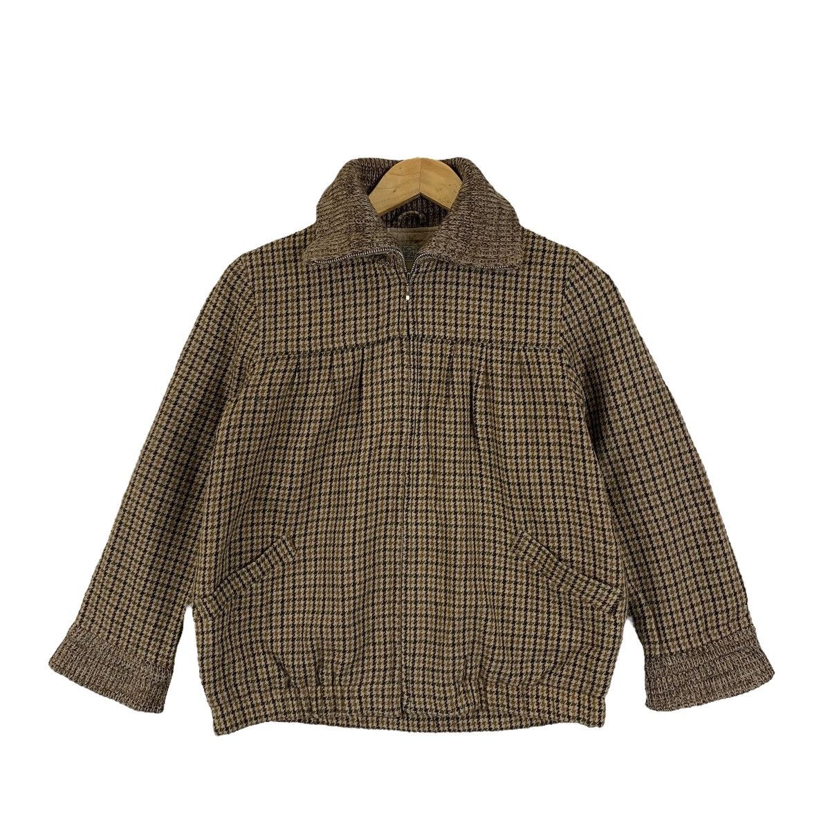 Givenchy × Vintage GIVENCHY ENFANTS Tartan Design Zipper Wool Bomber Jacket Size L / US 10 / IT 46 - 1 Thumbnail
