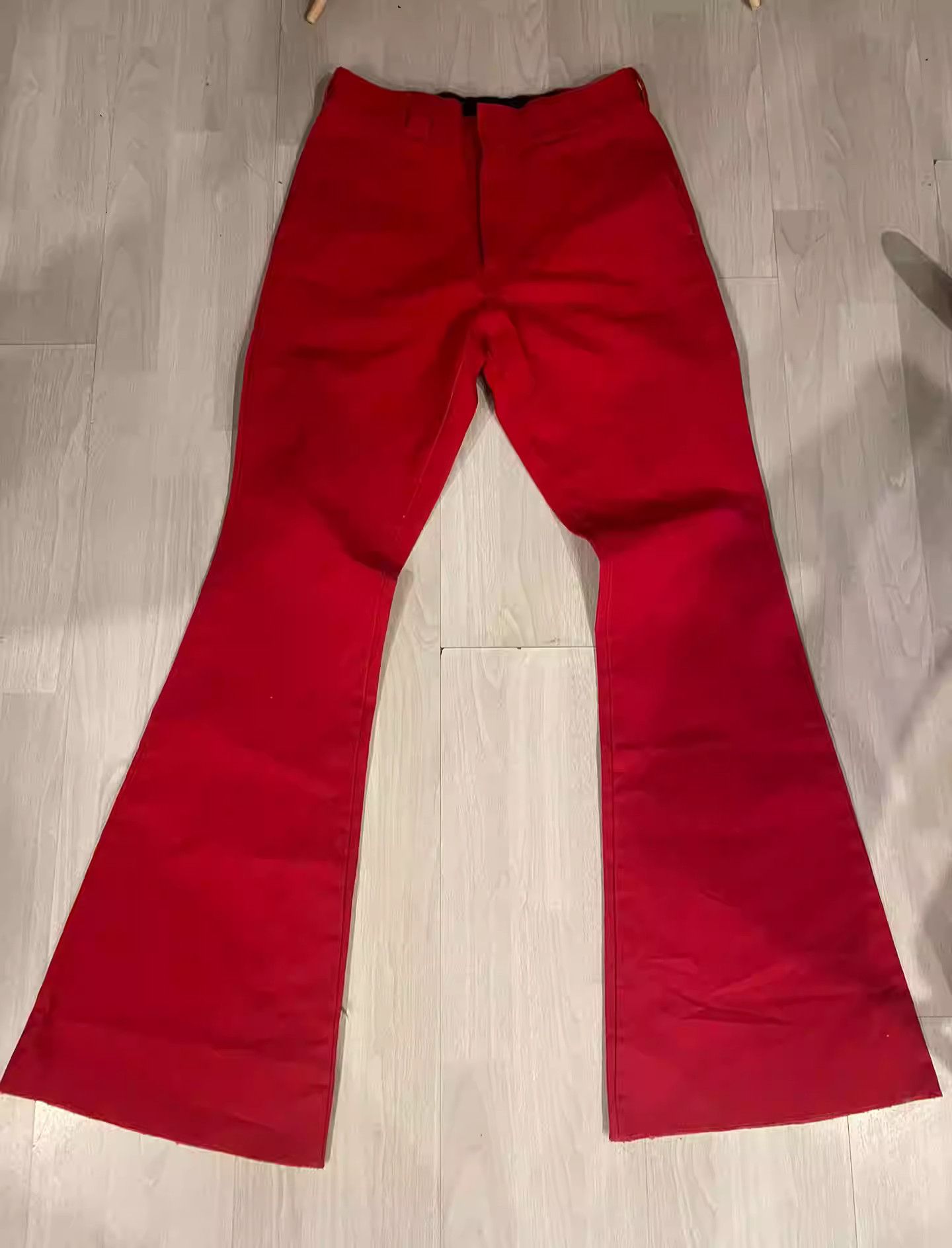 Raf Simons raf simons red flared jeans | Grailed