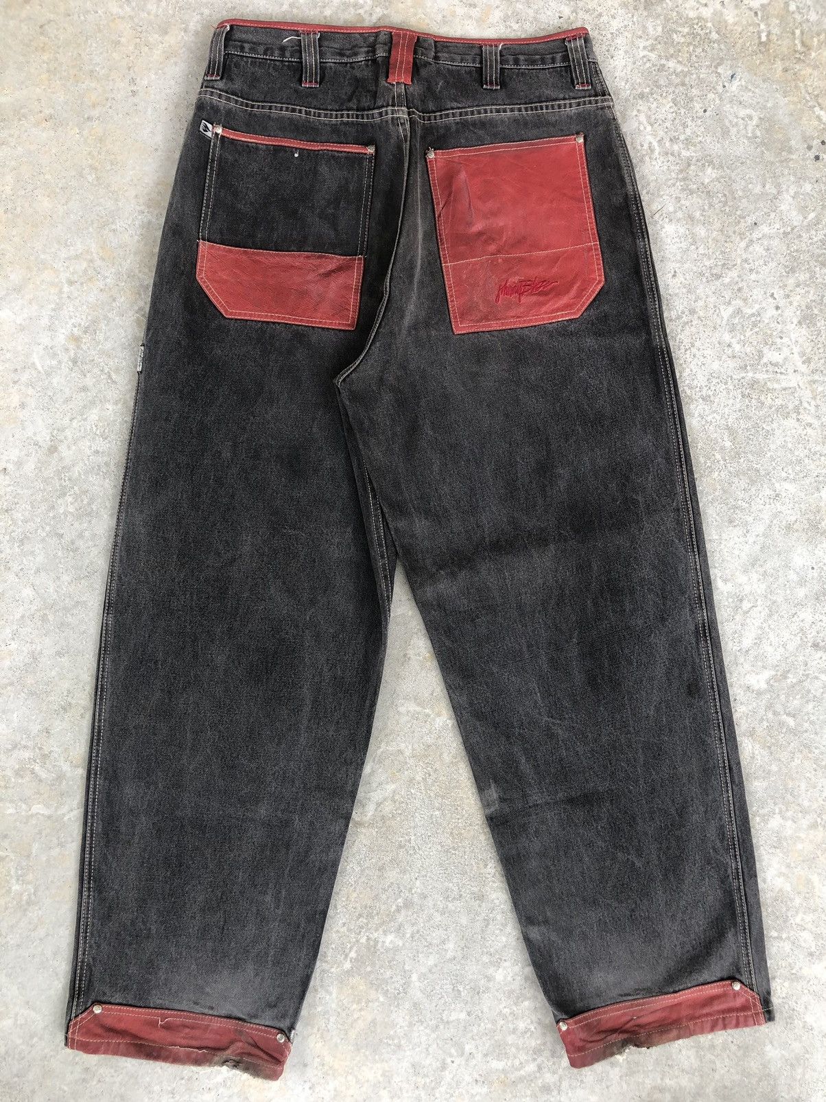 Vintage Y2k Johnny Blaze Baggy Jeans hip hop Distressed Size US 35 - 2 Thumbnail