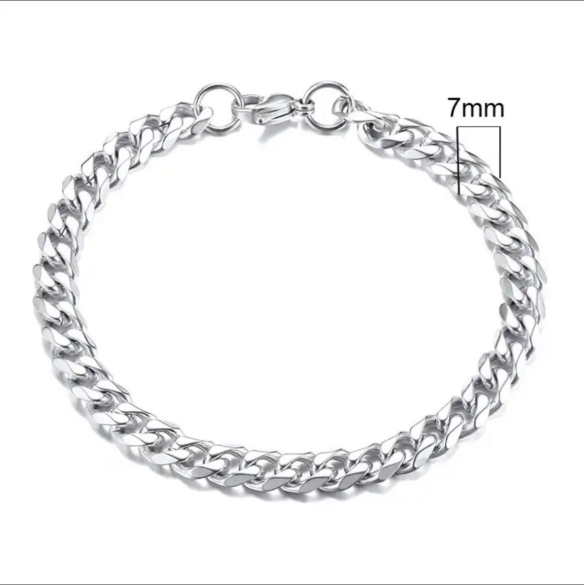Other 7mm Width Curb Cuban Chain Bracelet Size ONE SIZE - 1 Thumbnail