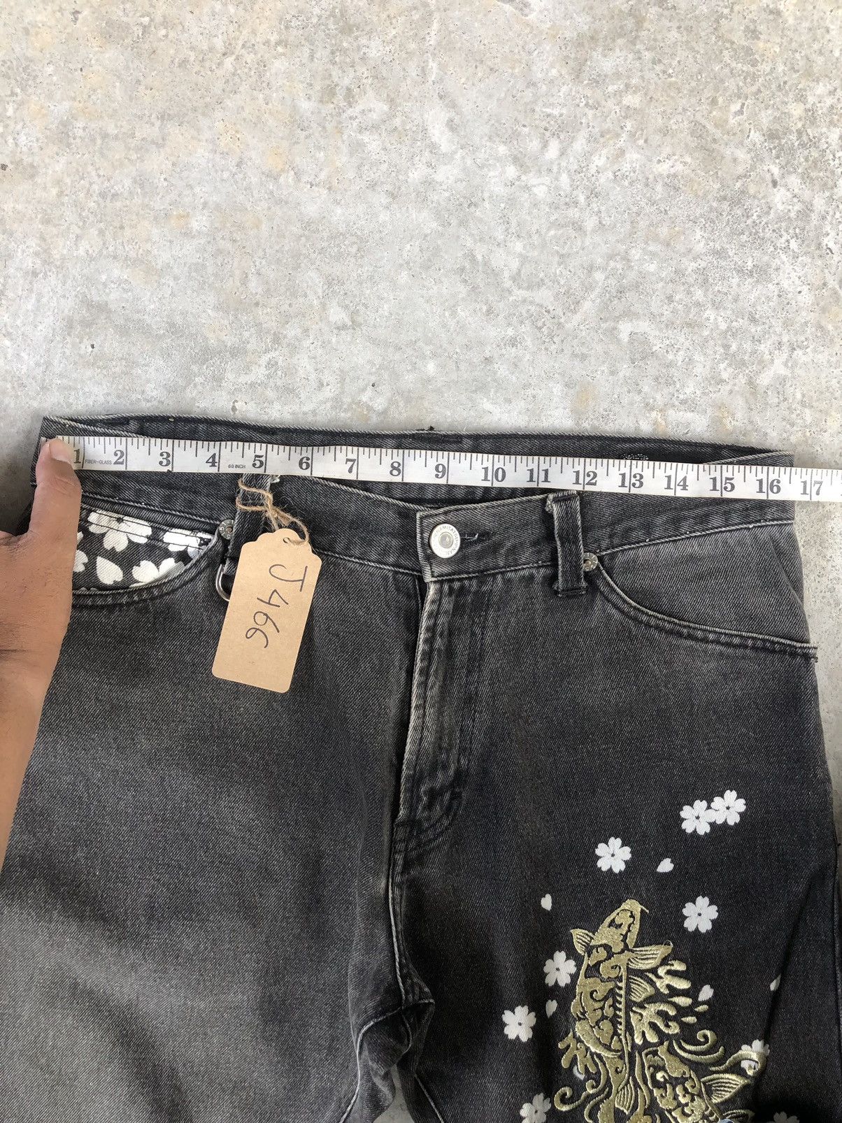 Japanese Brand Japanese Namitatsu Fish Embroidered Jeans Size US 33 - 18 Thumbnail