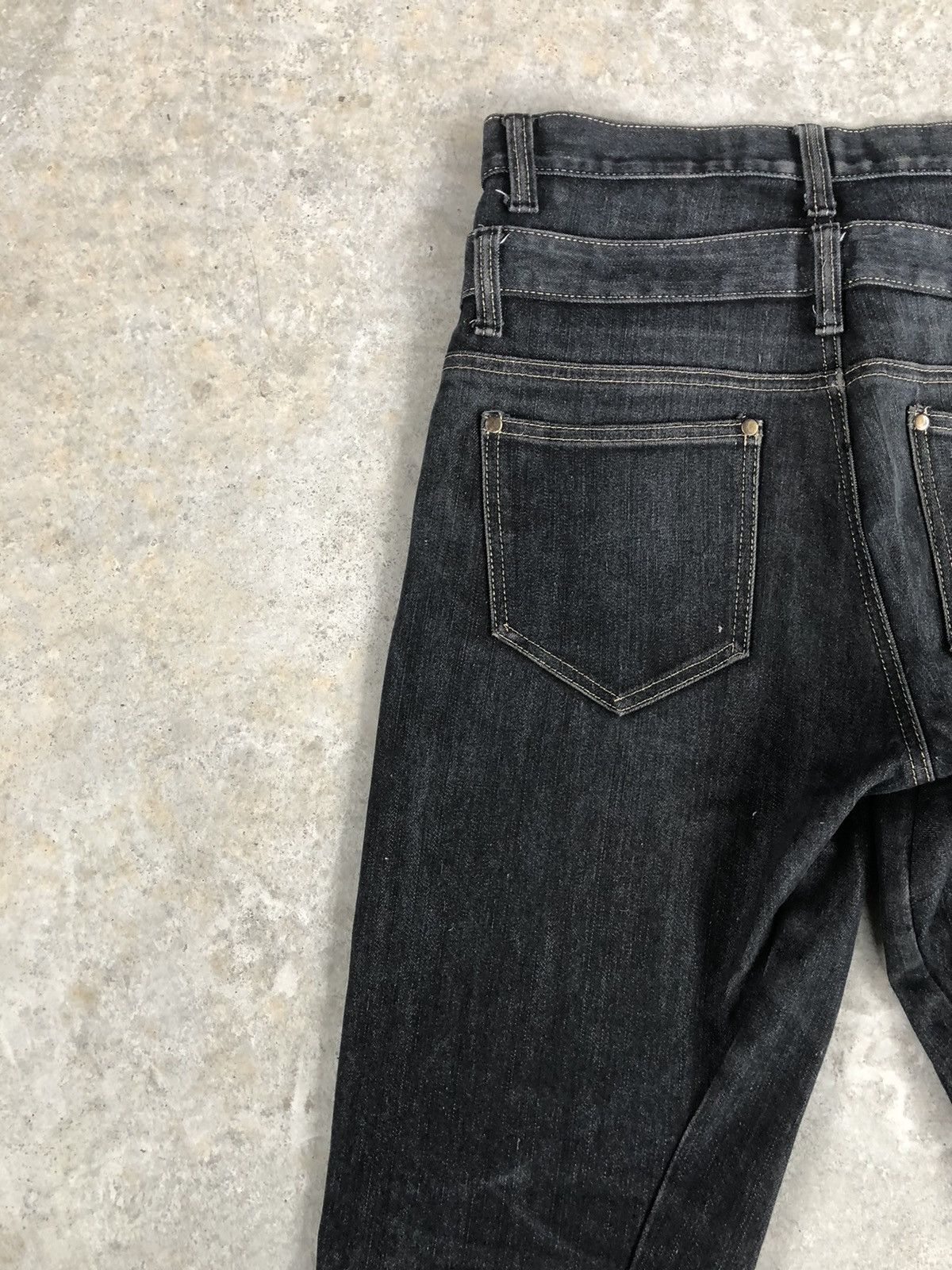 Japanese Brand Japanese Jungle Storm Double Waist Distressed Jeans Size US 33 - 9 Thumbnail