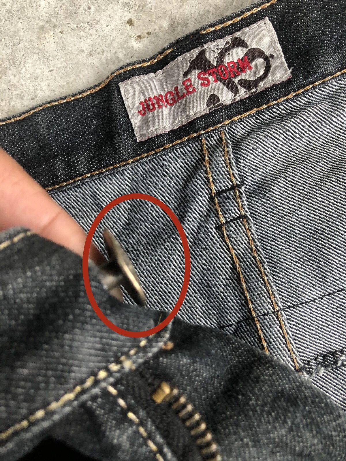 Japanese Brand Japanese Jungle Storm Double Waist Distressed Jeans Size US 33 - 13 Thumbnail