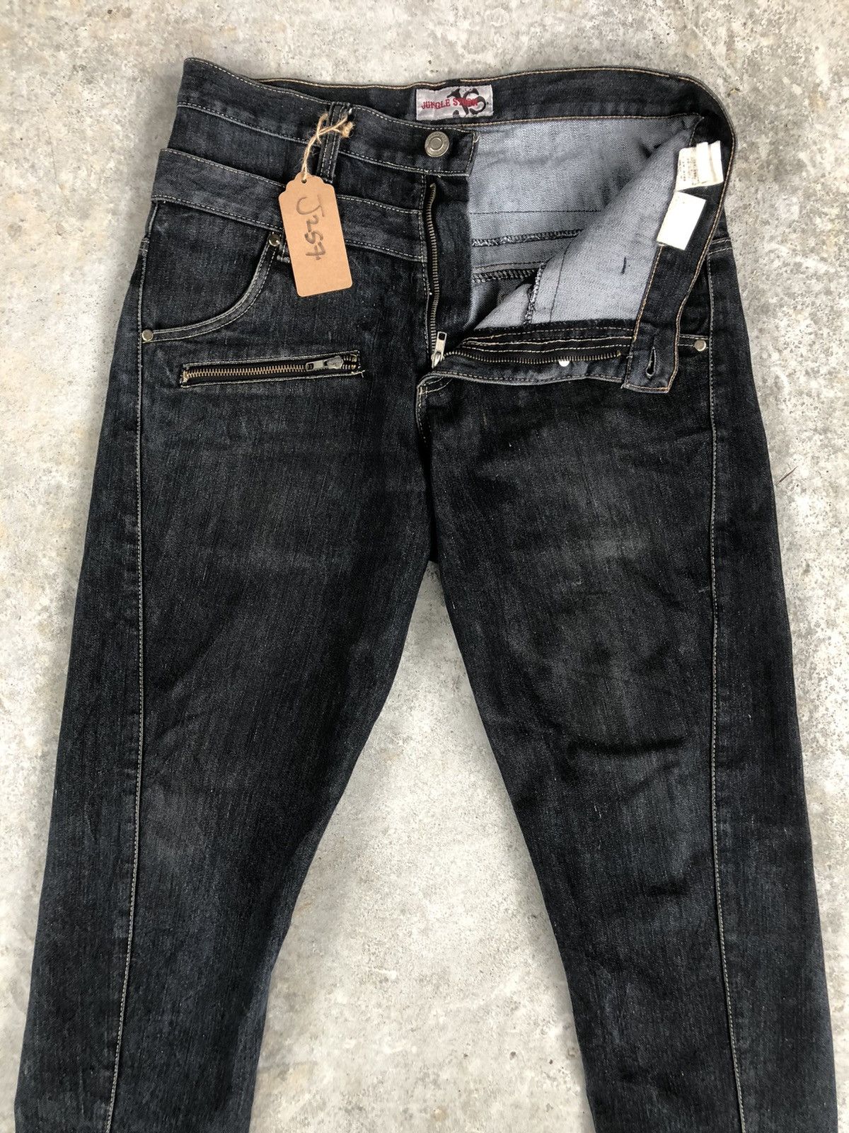 Japanese Brand Japanese Jungle Storm Double Waist Distressed Jeans Size US 33 - 3 Thumbnail
