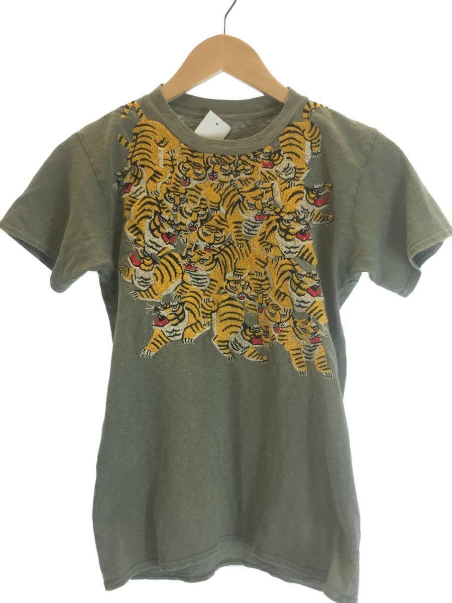 image of Kapital Tiger T-Shirt in Green, Men's (Size XS)