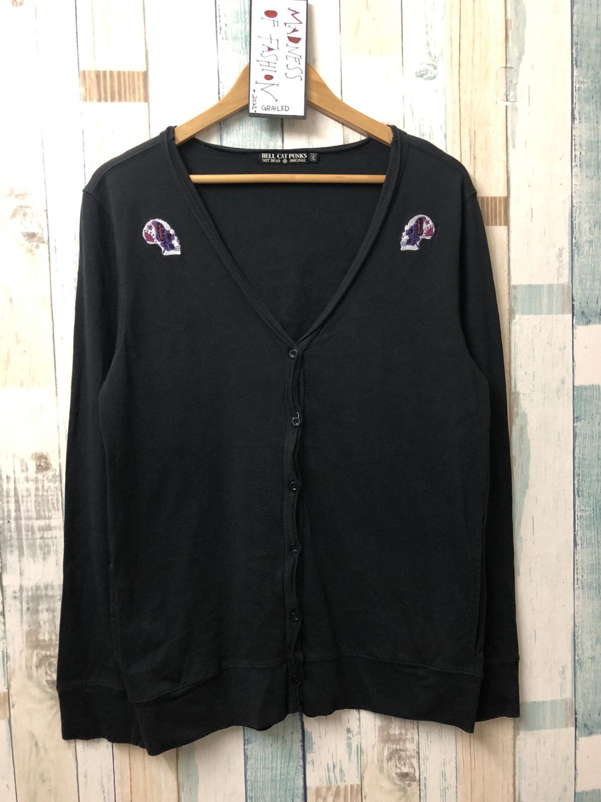 Japanese Brand × Seditionaries Hell Cat Punks Cardigan Size US L / EU 52-54 / 3 - 5 Thumbnail