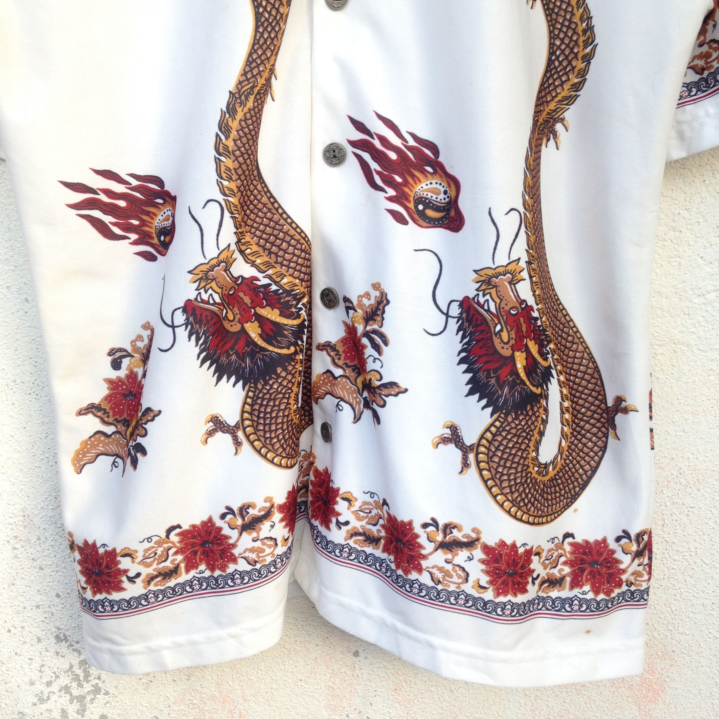 Japanese Brand Dragon Yakuza Printed Shirt Size US L / EU 52-54 / 3 - 3 Thumbnail