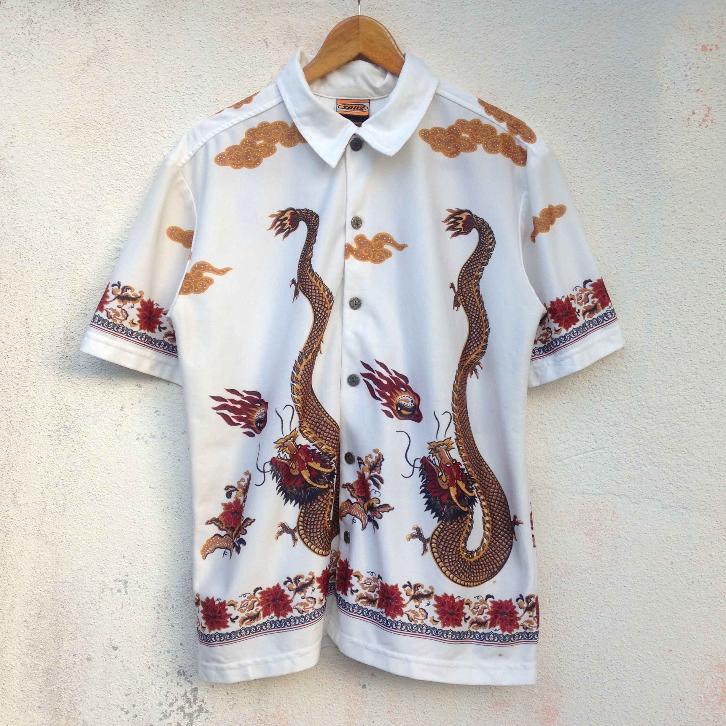 Japanese Brand Dragon Yakuza Printed Shirt Size US L / EU 52-54 / 3 - 1 Thumbnail