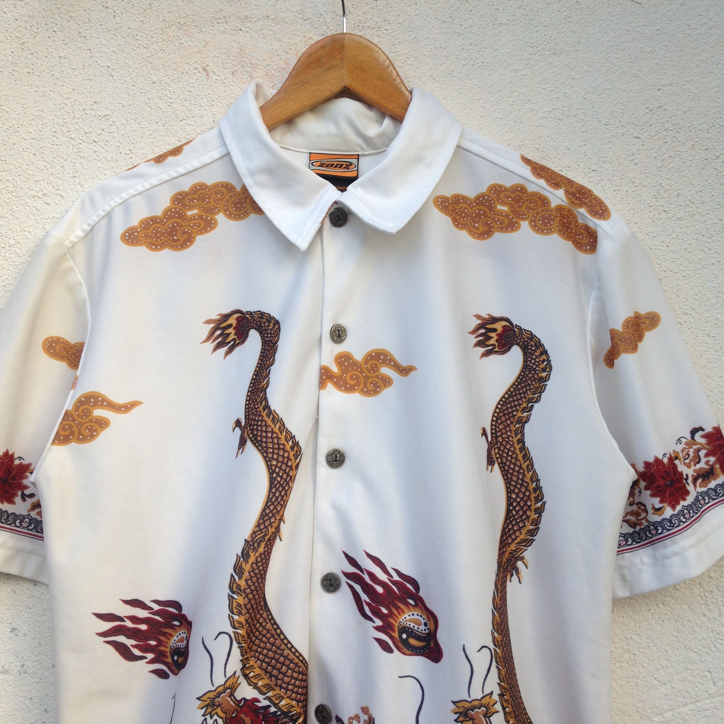 Japanese Brand Dragon Yakuza Printed Shirt Size US L / EU 52-54 / 3 - 2 Thumbnail