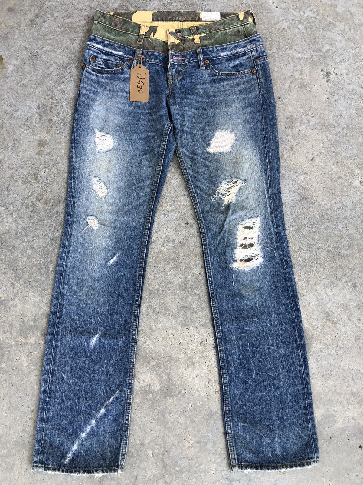 Japanese Brand Japanese Antgauge Double Waist Distressed Jeans Size US 30 / EU 46 - 1 Thumbnail