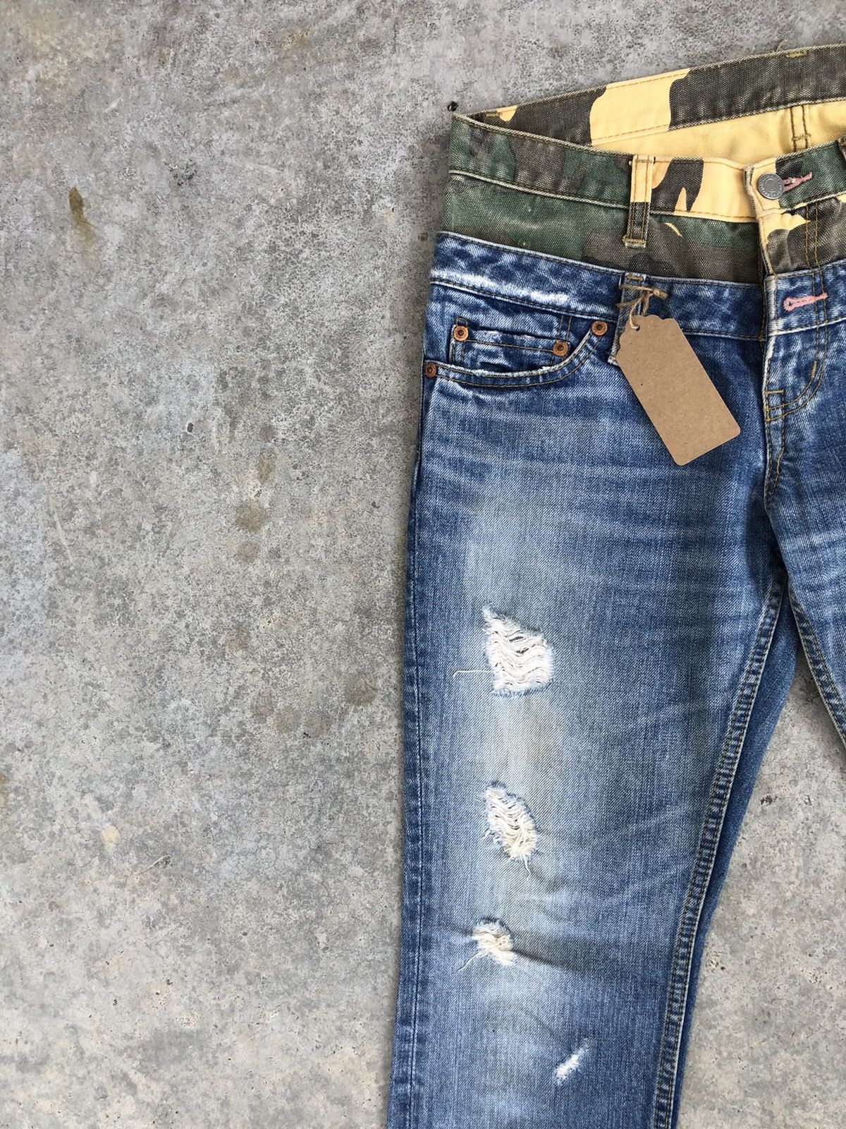 Japanese Brand Japanese Antgauge Double Waist Distressed Jeans Size US 30 / EU 46 - 4 Thumbnail