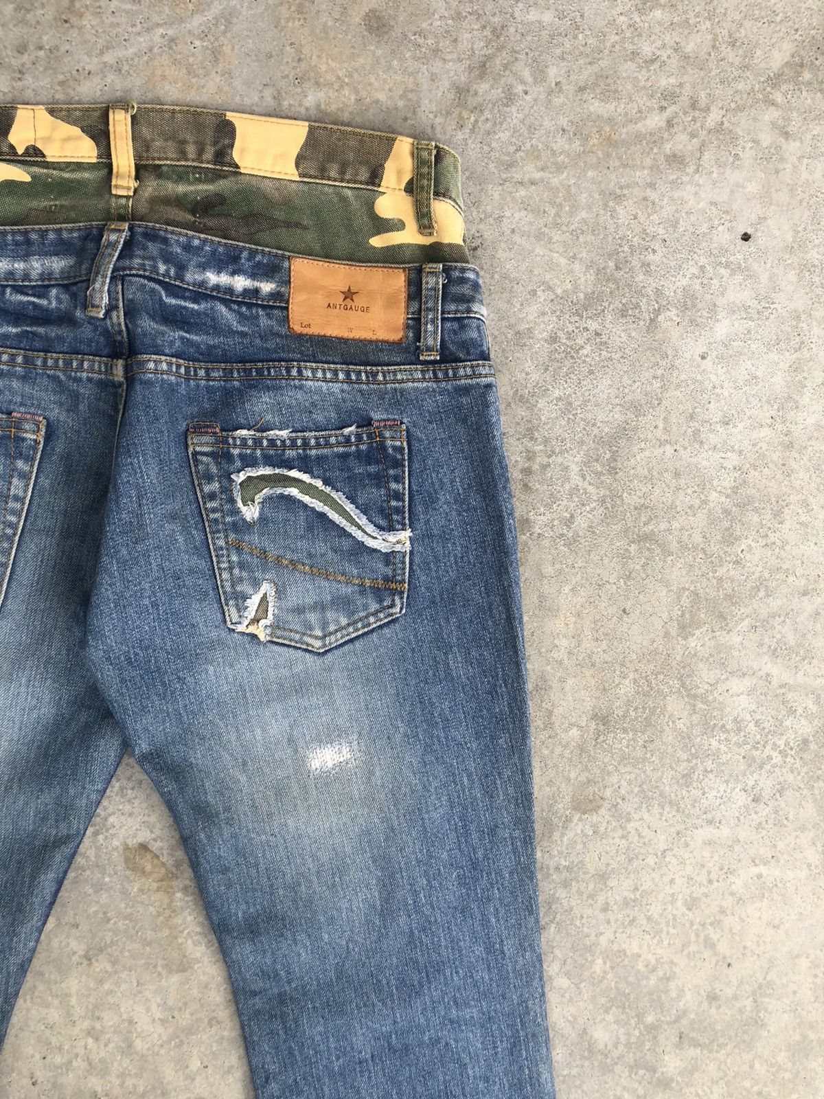 Japanese Brand Japanese Antgauge Double Waist Distressed Jeans Size US 30 / EU 46 - 10 Thumbnail