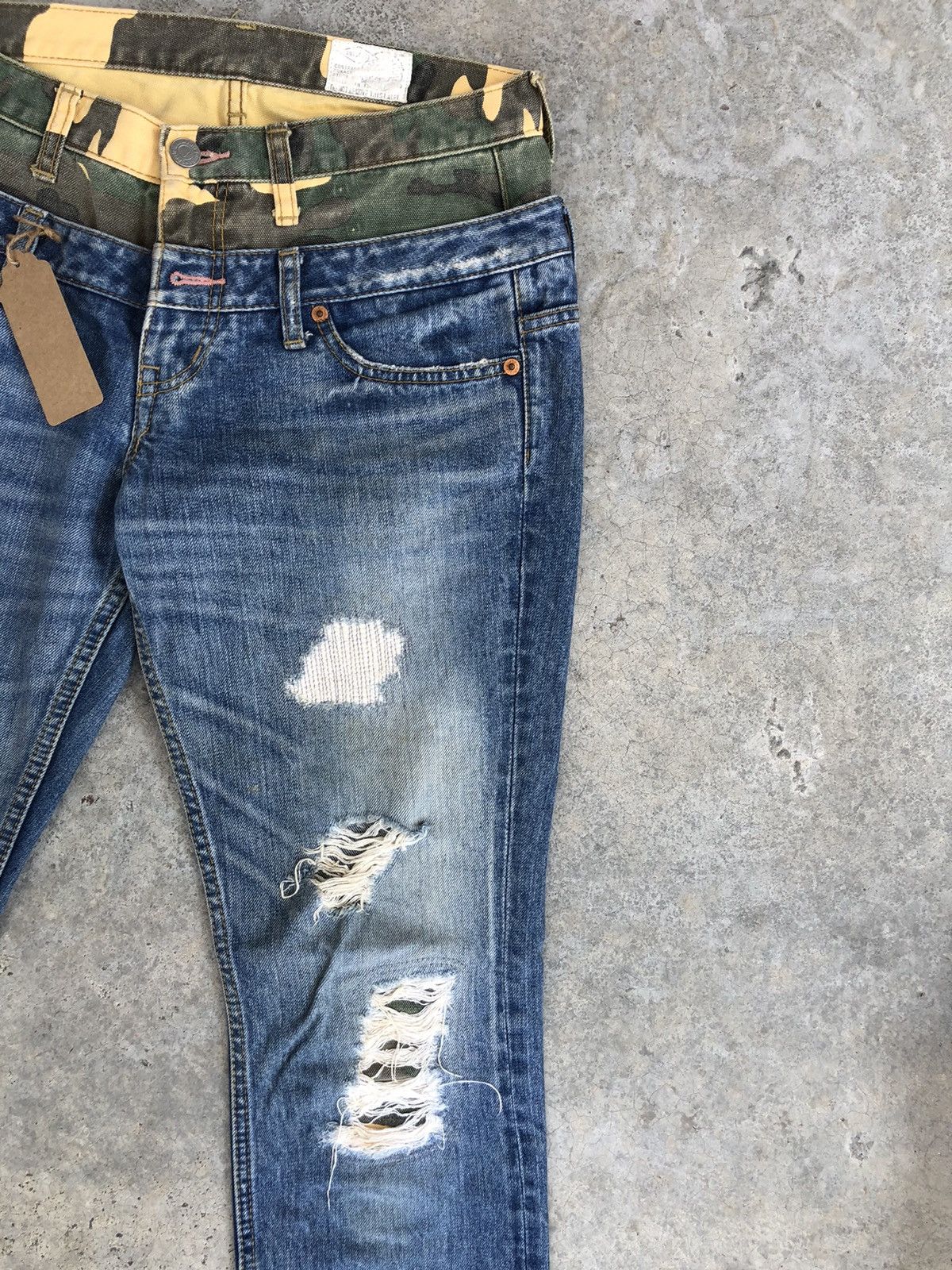Japanese Brand Japanese Antgauge Double Waist Distressed Jeans Size US 30 / EU 46 - 5 Thumbnail