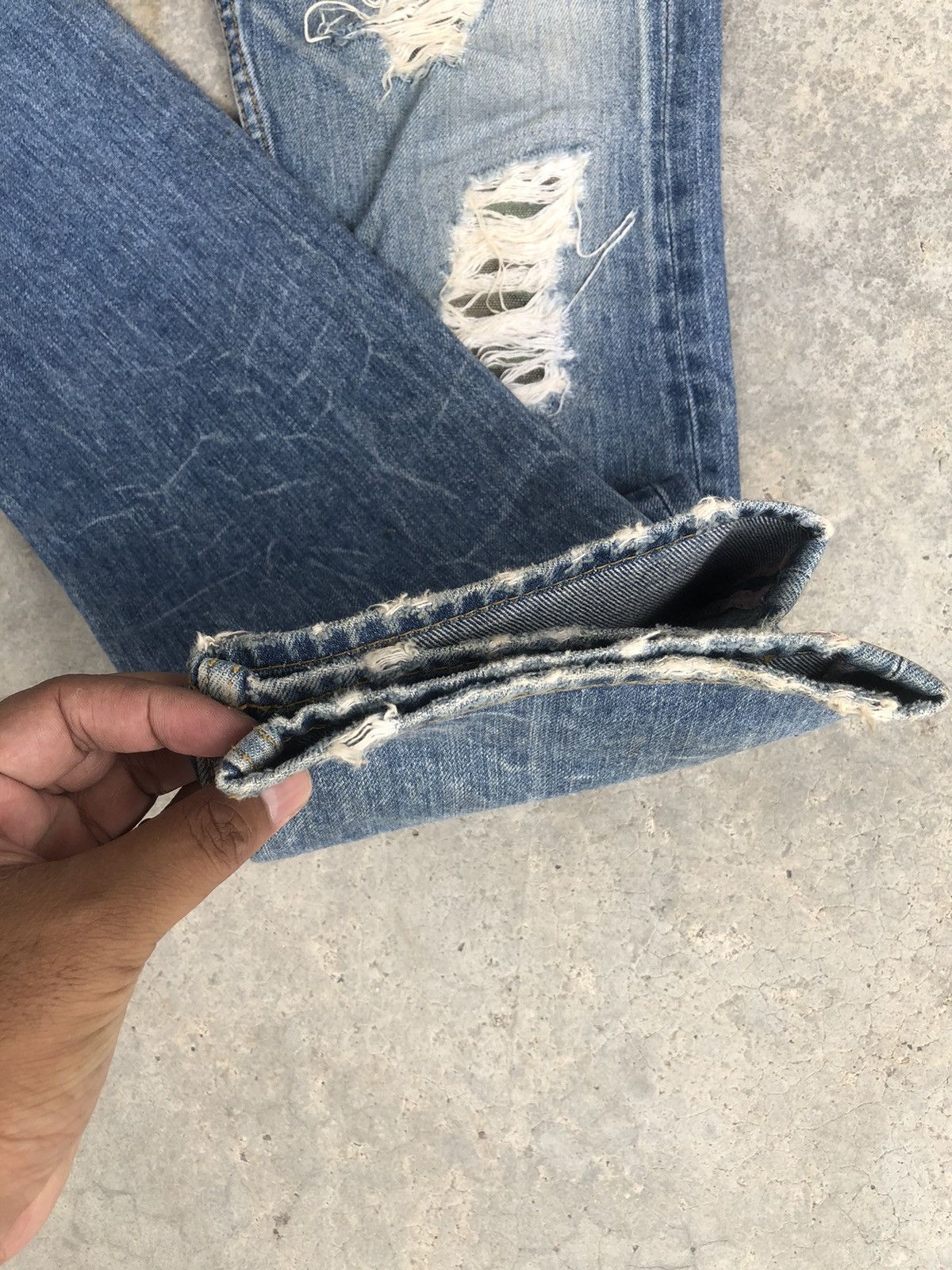 Japanese Brand Japanese Antgauge Double Waist Distressed Jeans Size US 30 / EU 46 - 16 Thumbnail