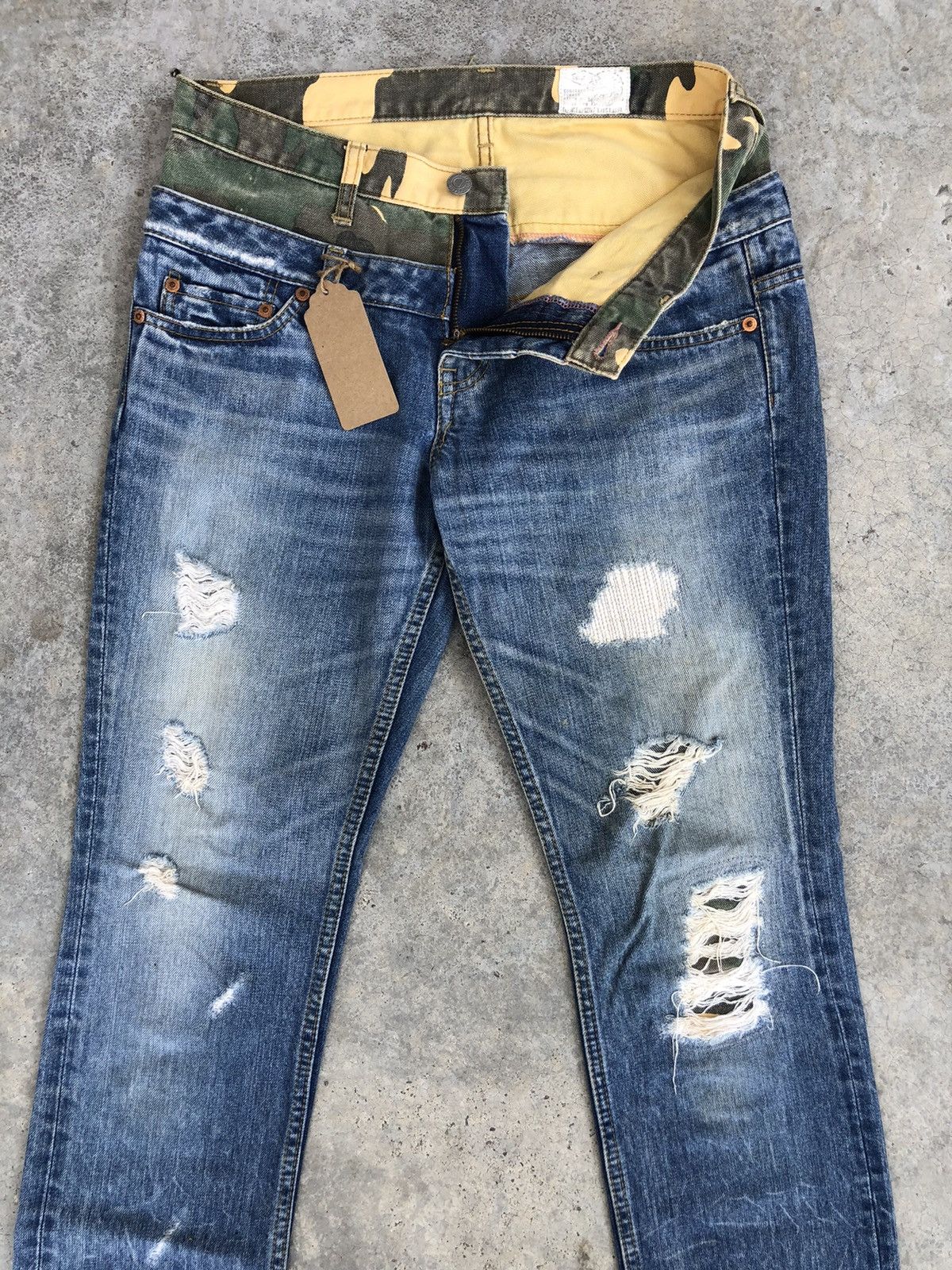 Japanese Brand Japanese Antgauge Double Waist Distressed Jeans Size US 30 / EU 46 - 3 Thumbnail