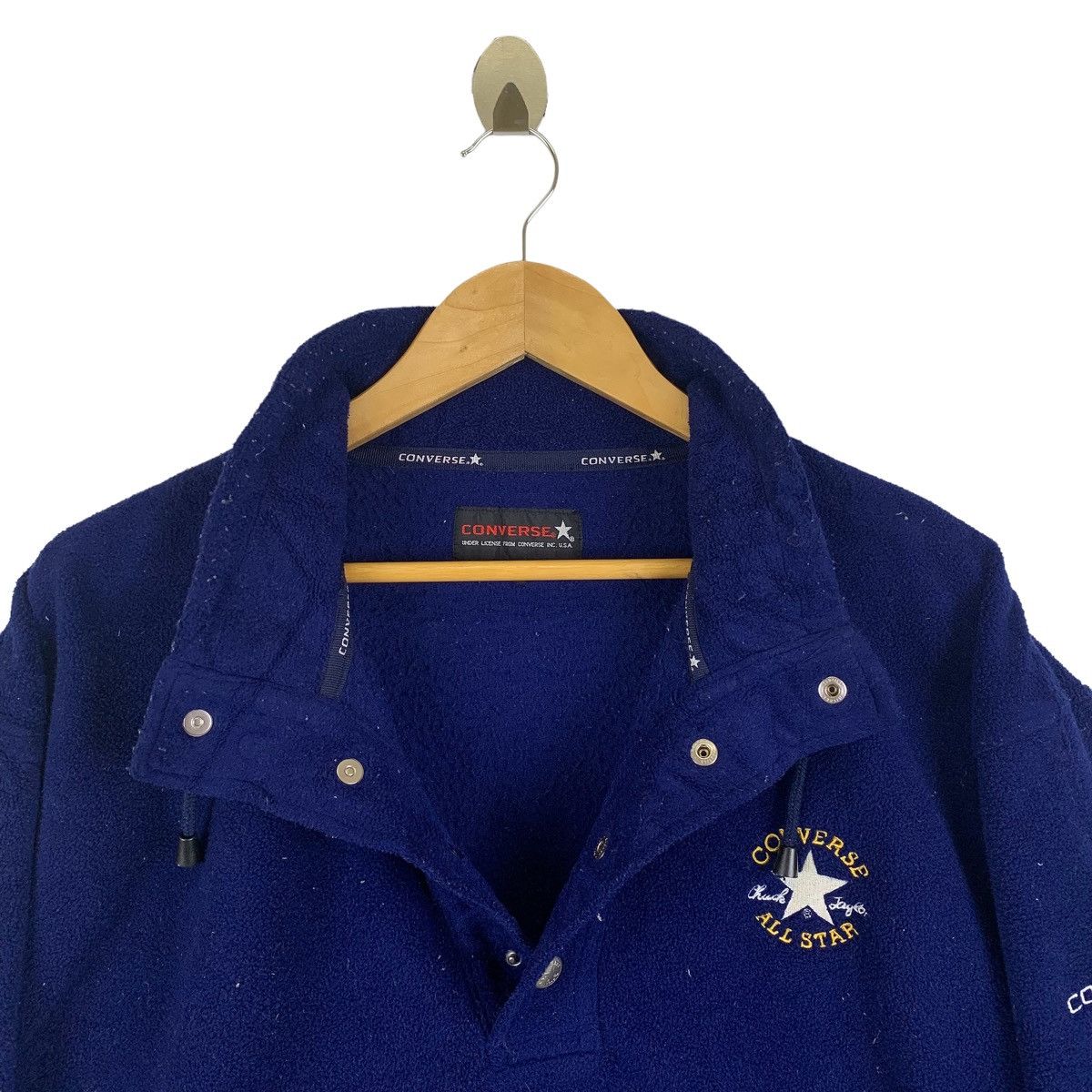 Converse × Vintage CONVERSE All Star Casual Streetwear Fleece Button Pullover Size US L / EU 52-54 / 3 - 8 Thumbnail