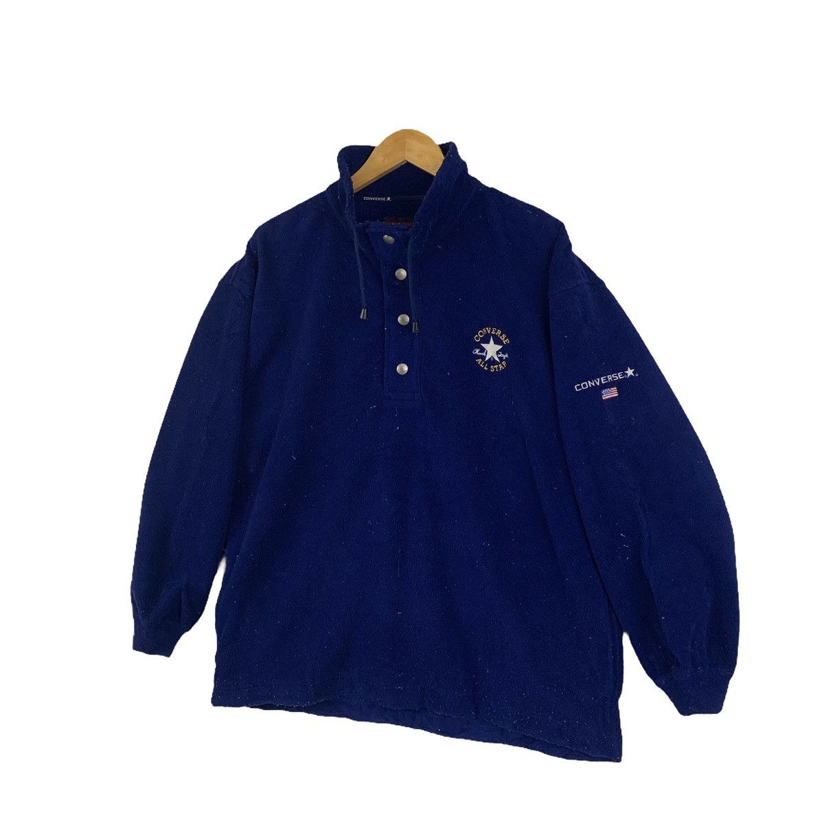 Converse × Vintage CONVERSE All Star Casual Streetwear Fleece Button Pullover Size US L / EU 52-54 / 3 - 3 Thumbnail