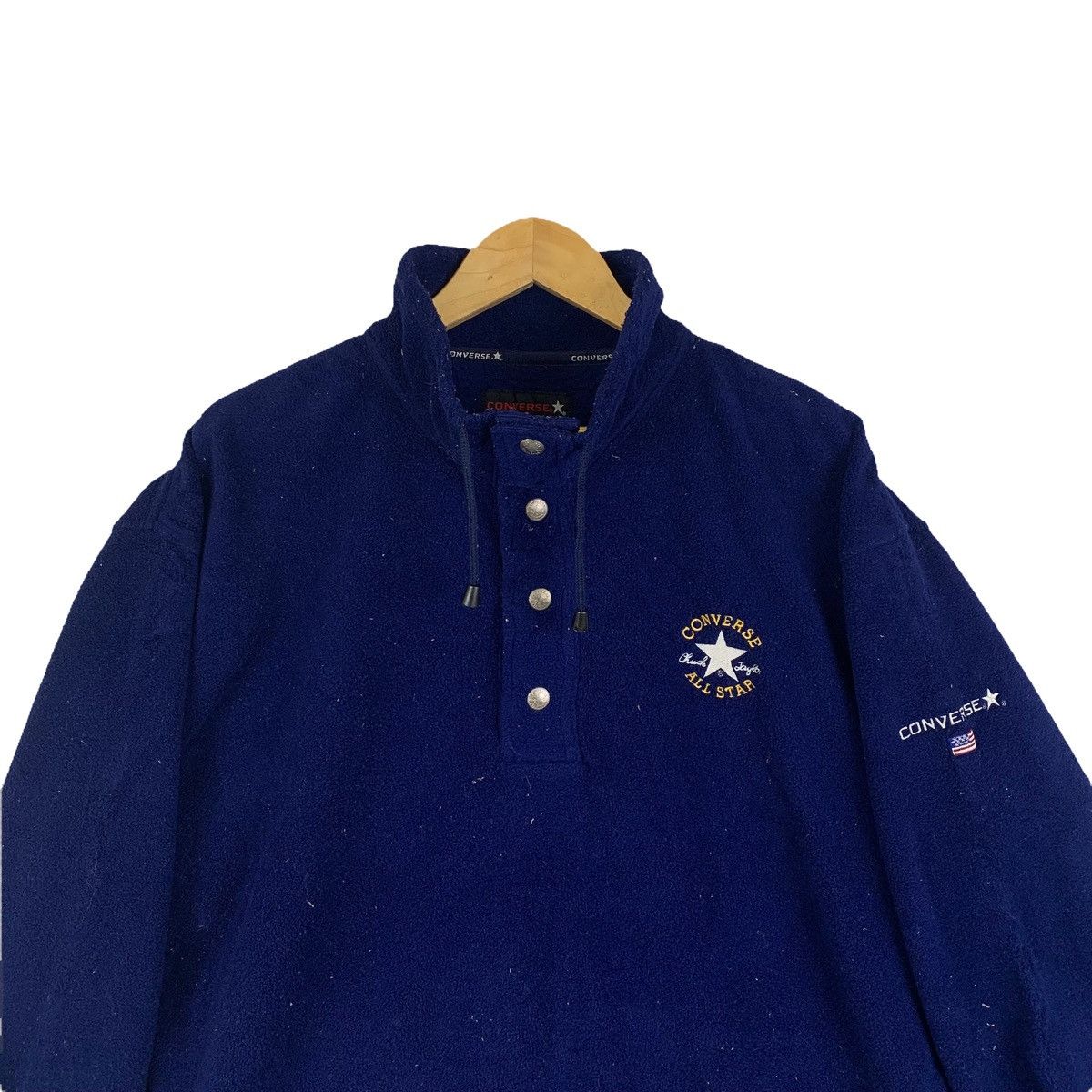 Converse × Vintage CONVERSE All Star Casual Streetwear Fleece Button Pullover Size US L / EU 52-54 / 3 - 4 Thumbnail