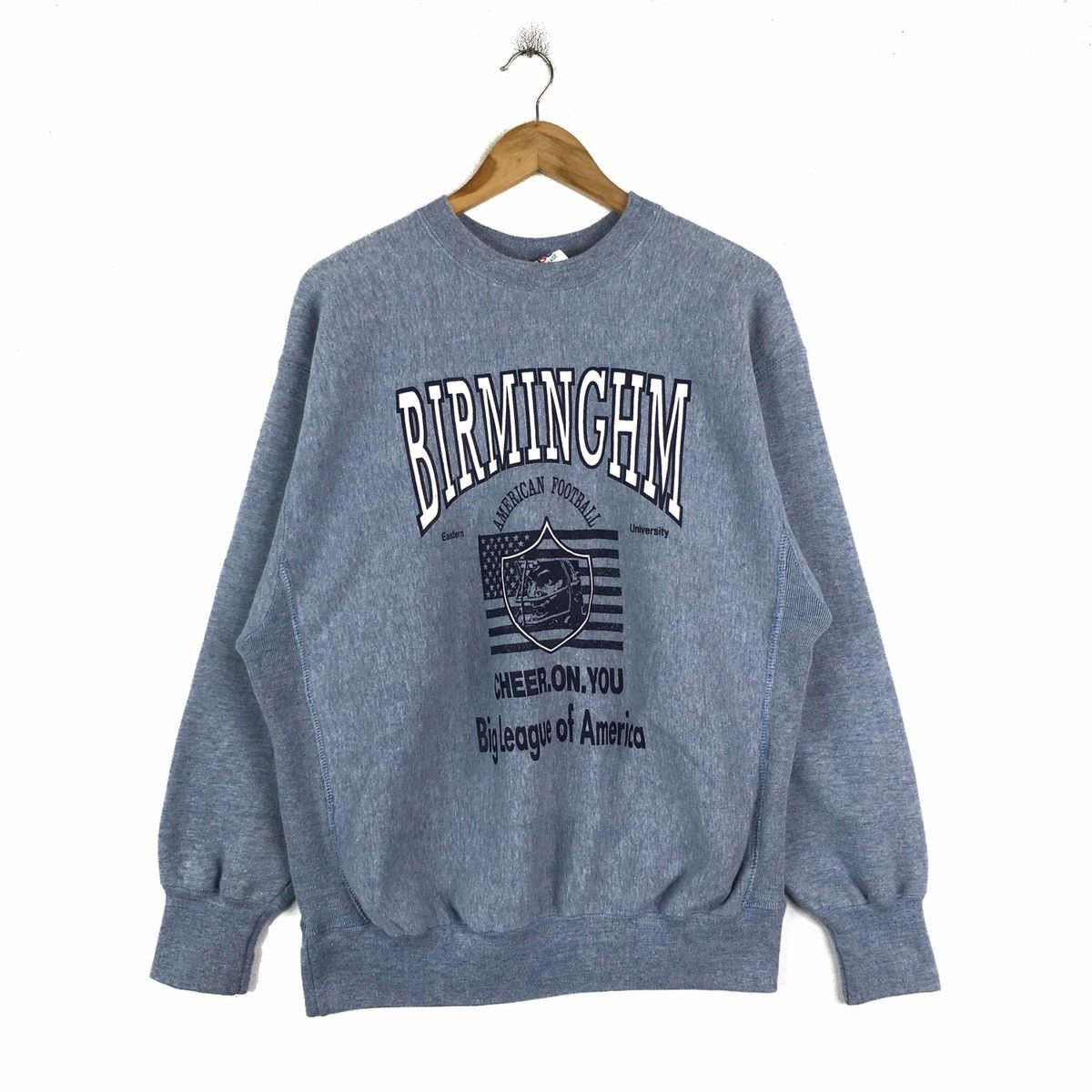image of American College x Collegiate Vintage Birminghm America Football University Sweatshirt in Blue (Siz