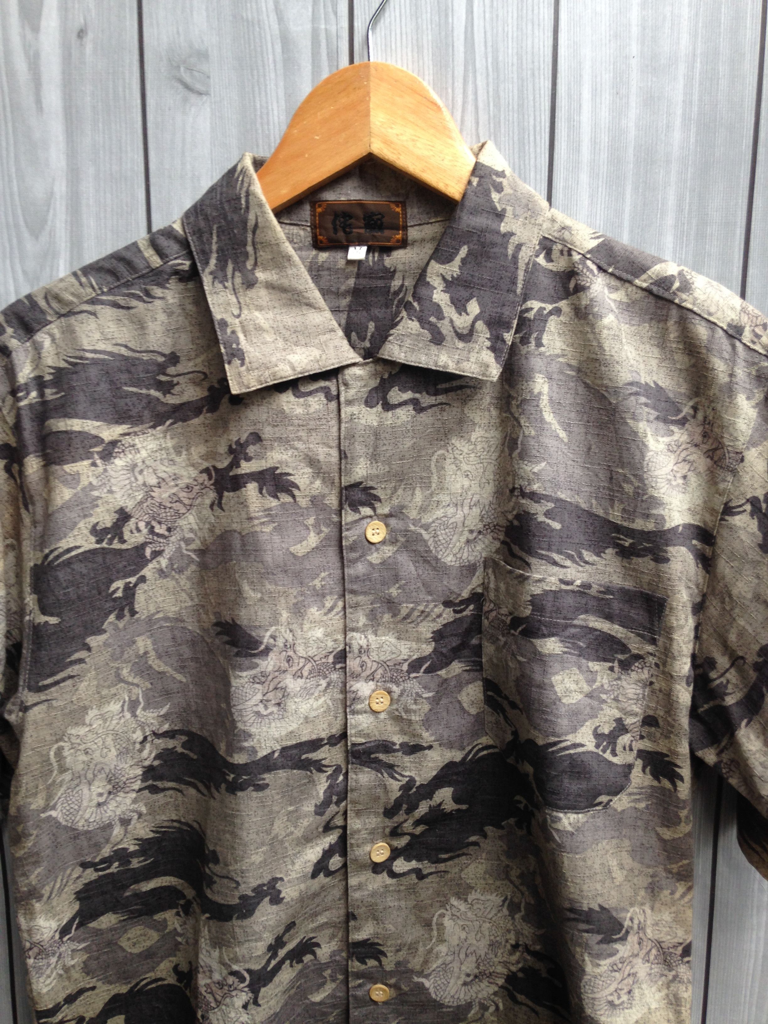Japanese Brand Dragon Abstract Tribal Overall Print Shirt Size US M / EU 48-50 / 2 - 3 Thumbnail