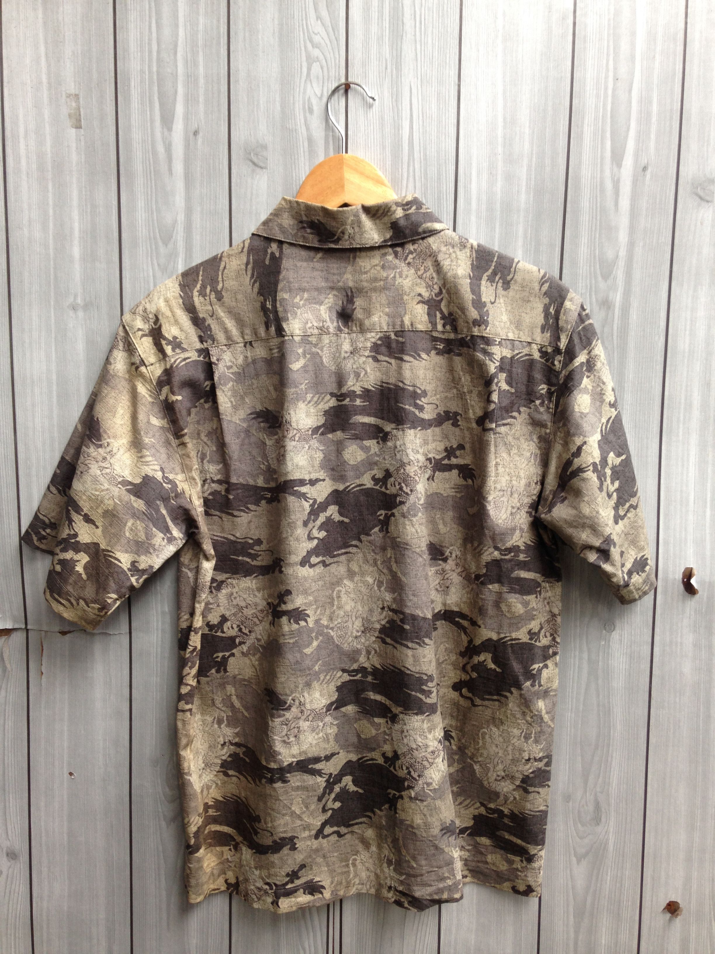 Japanese Brand Dragon Abstract Tribal Overall Print Shirt Size US M / EU 48-50 / 2 - 4 Thumbnail