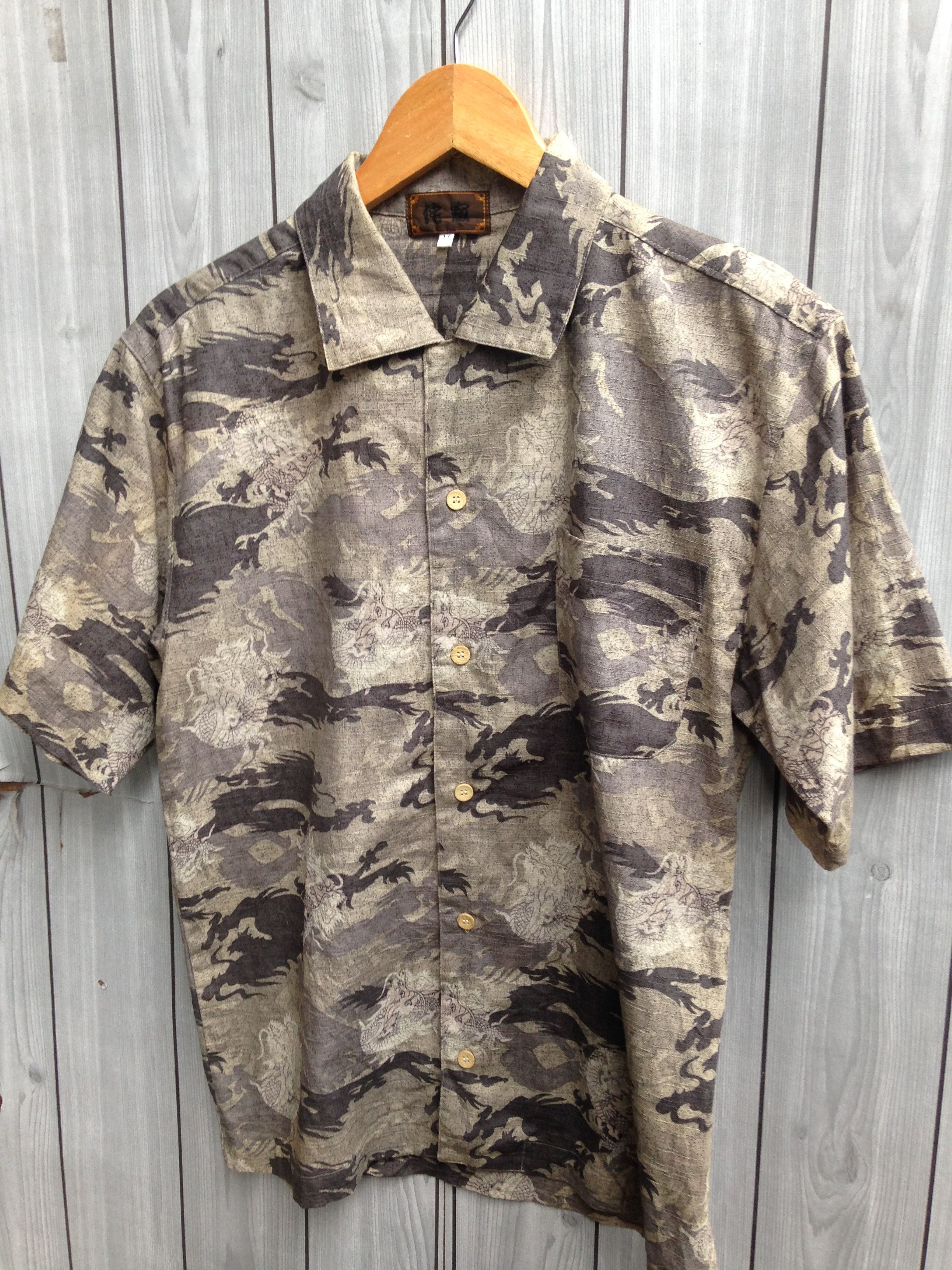 Japanese Brand Dragon Abstract Tribal Overall Print Shirt Size US M / EU 48-50 / 2 - 2 Thumbnail