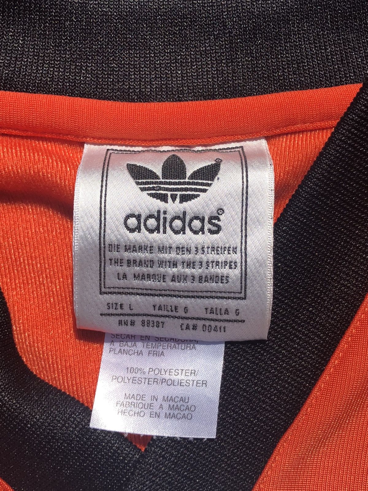 Adidas Vintage 90s Adidas Embroidered Logo V-Neck Jersey 3 Stripes Size US L / EU 52-54 / 3 - 3 Thumbnail
