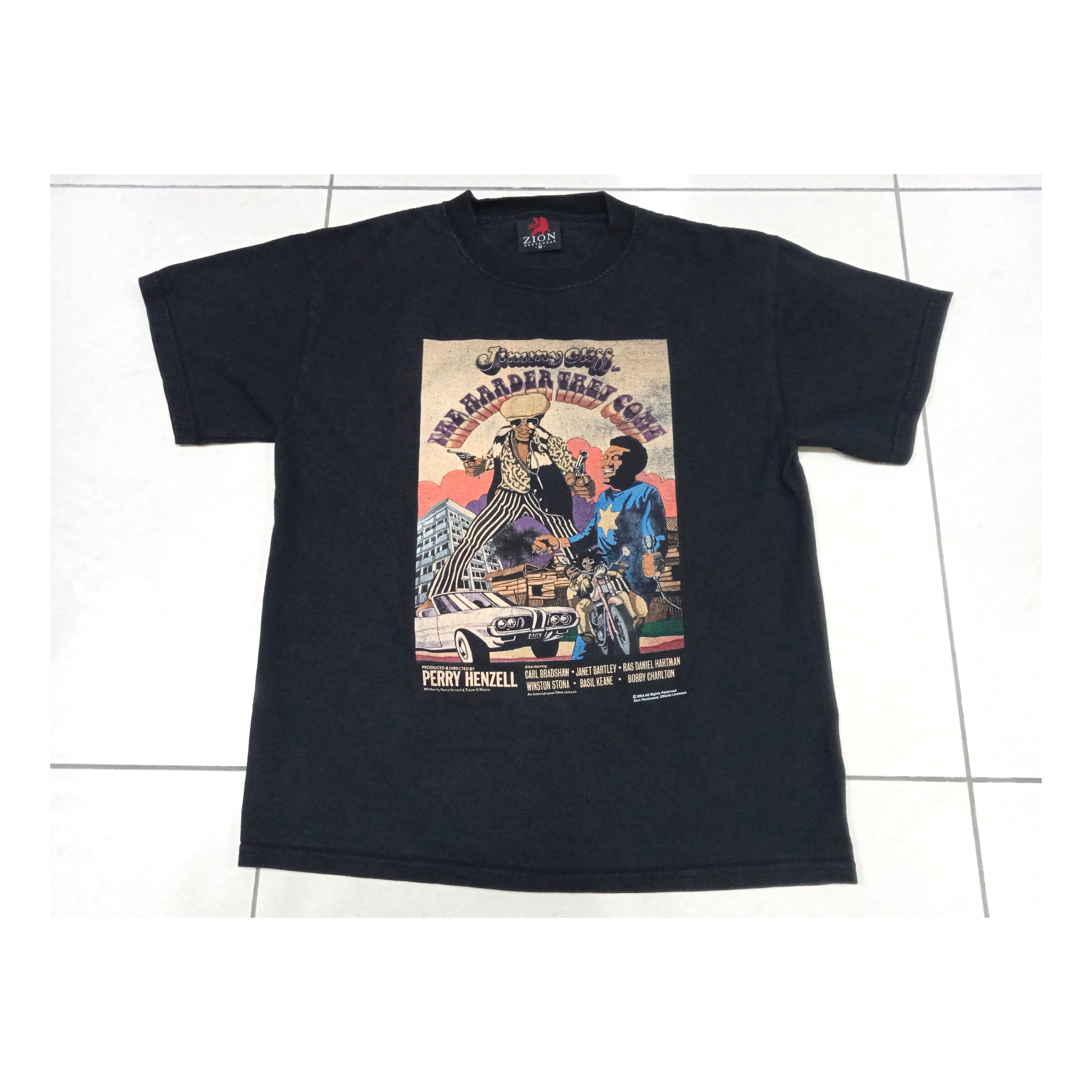 image of Movie x Vintage 2000S Jimmy Cliff The Harder They Come T-Shirt in Black, Men's (Size Medium)