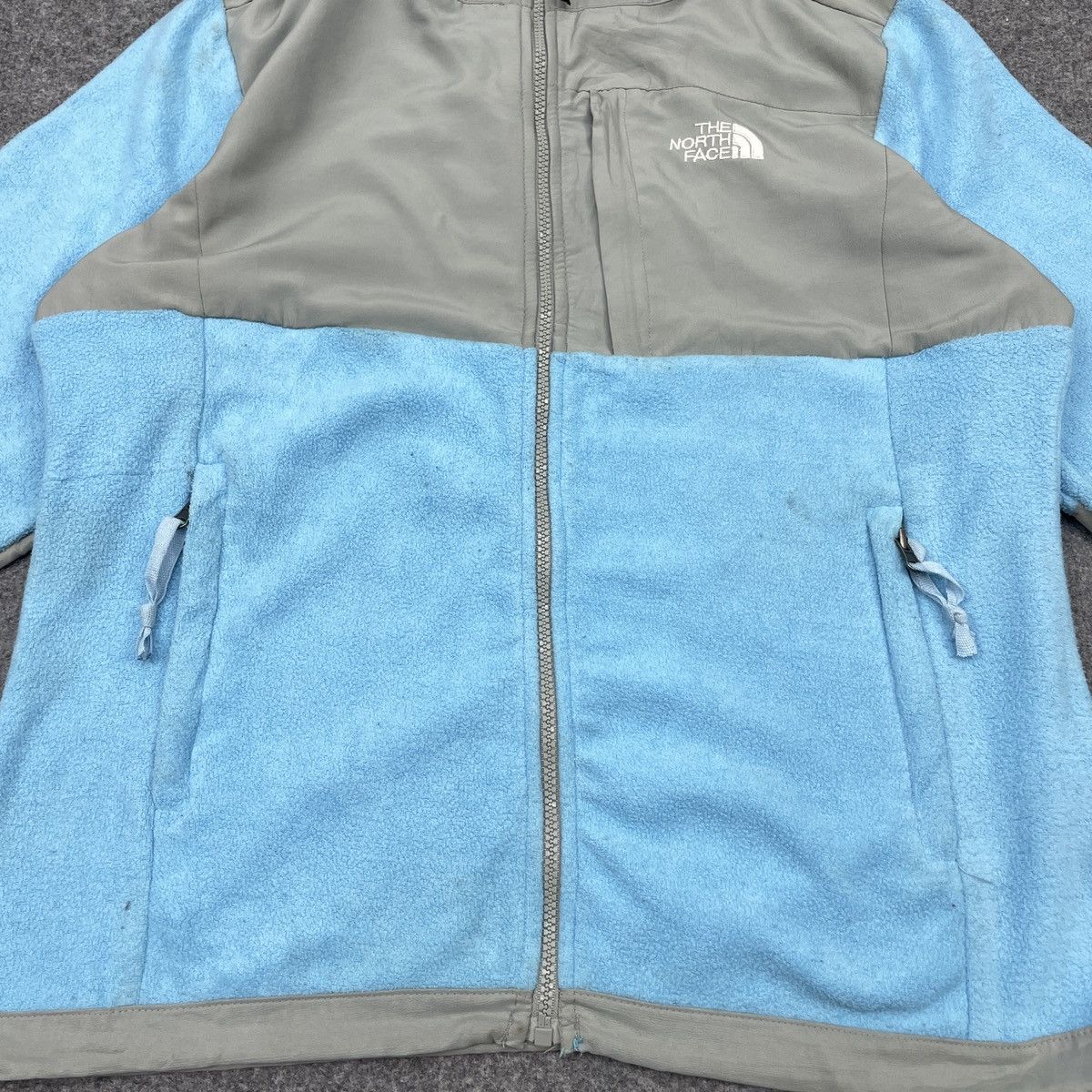 The North Face × Vintage The North Face Blue Grey Denali Jacket Size US L / EU 52-54 / 3 - 3 Thumbnail