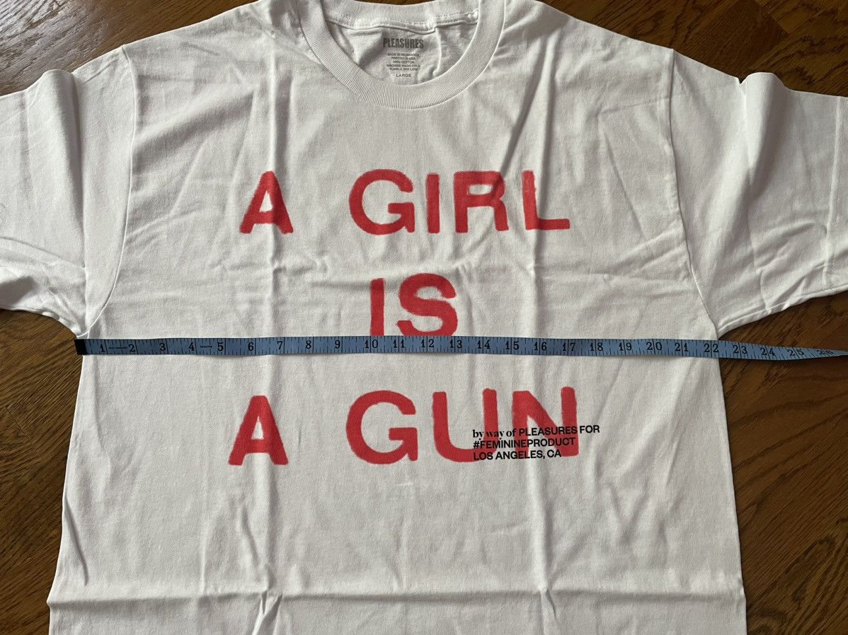 Pleasures Large White A Girl is A Gun Tee Shirt Merch Joy Red Black Size US L / EU 52-54 / 3 - 17 Thumbnail