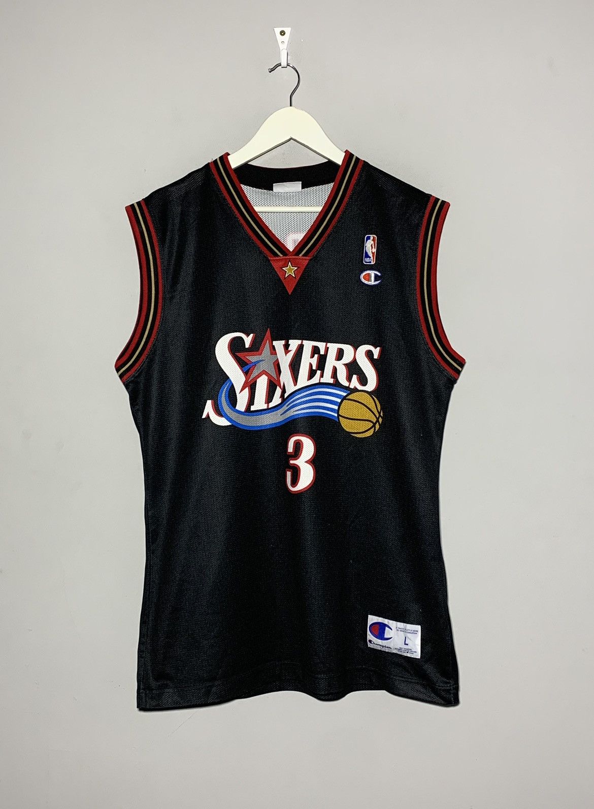 Champion #3 Allen Iverson Philadelphia Champion NBA Jersey Y2k style Size US L / EU 52-54 / 3 - 1 Thumbnail